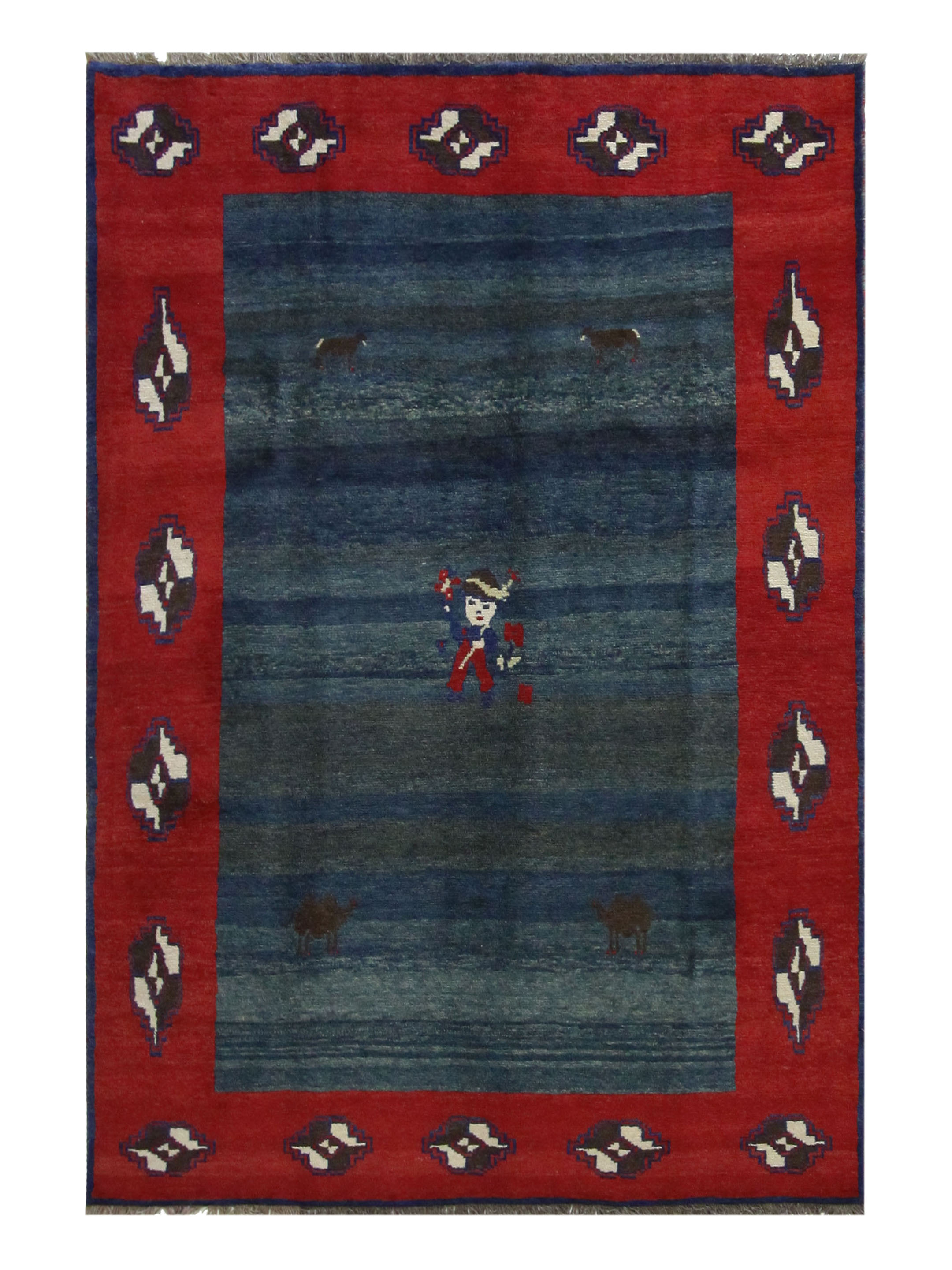 Gabbeh Hand Knotted Blue 7x10