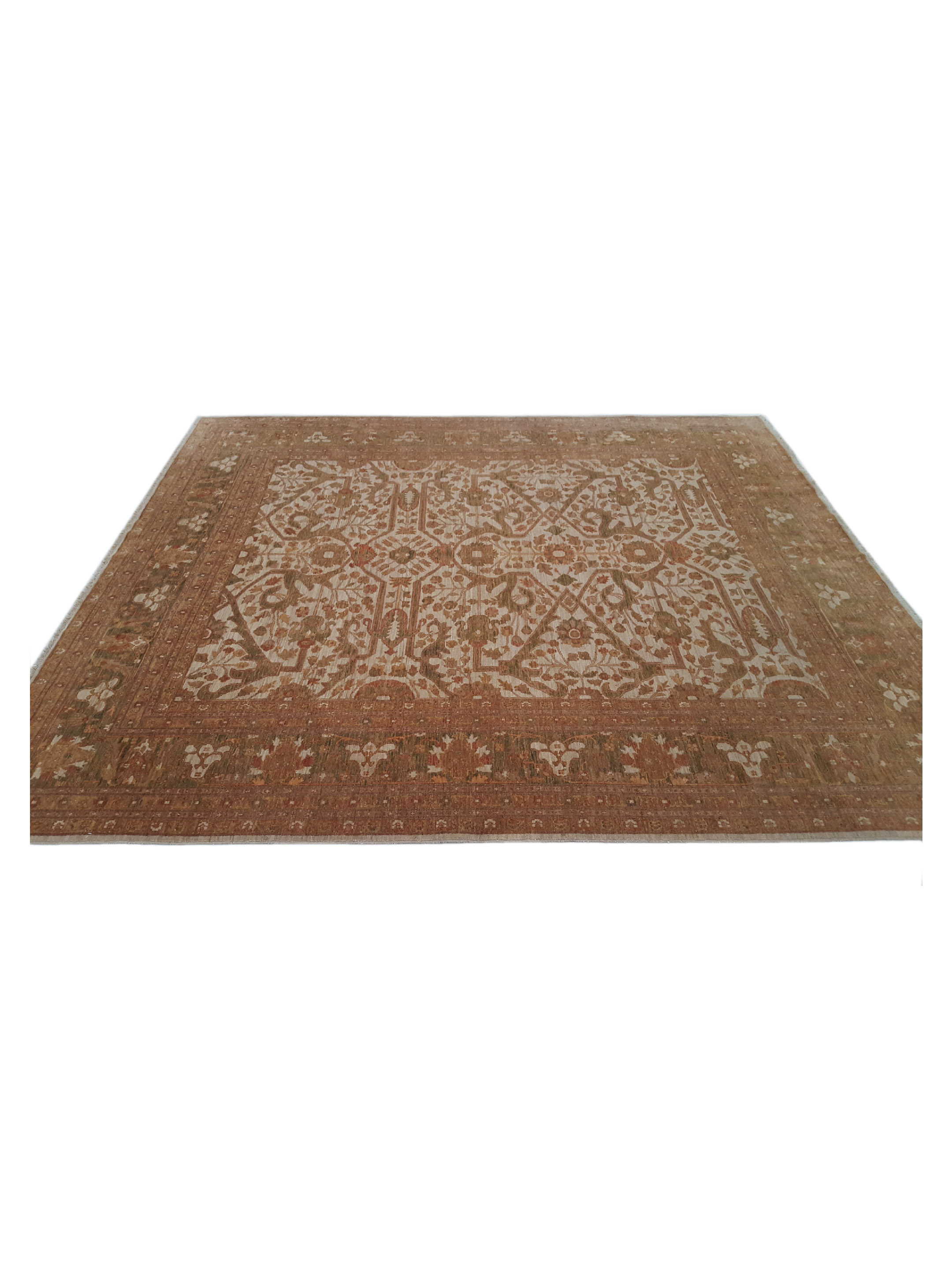 Sultanabad Hand Knotted Ivory 8x9 - Image 5 of 6