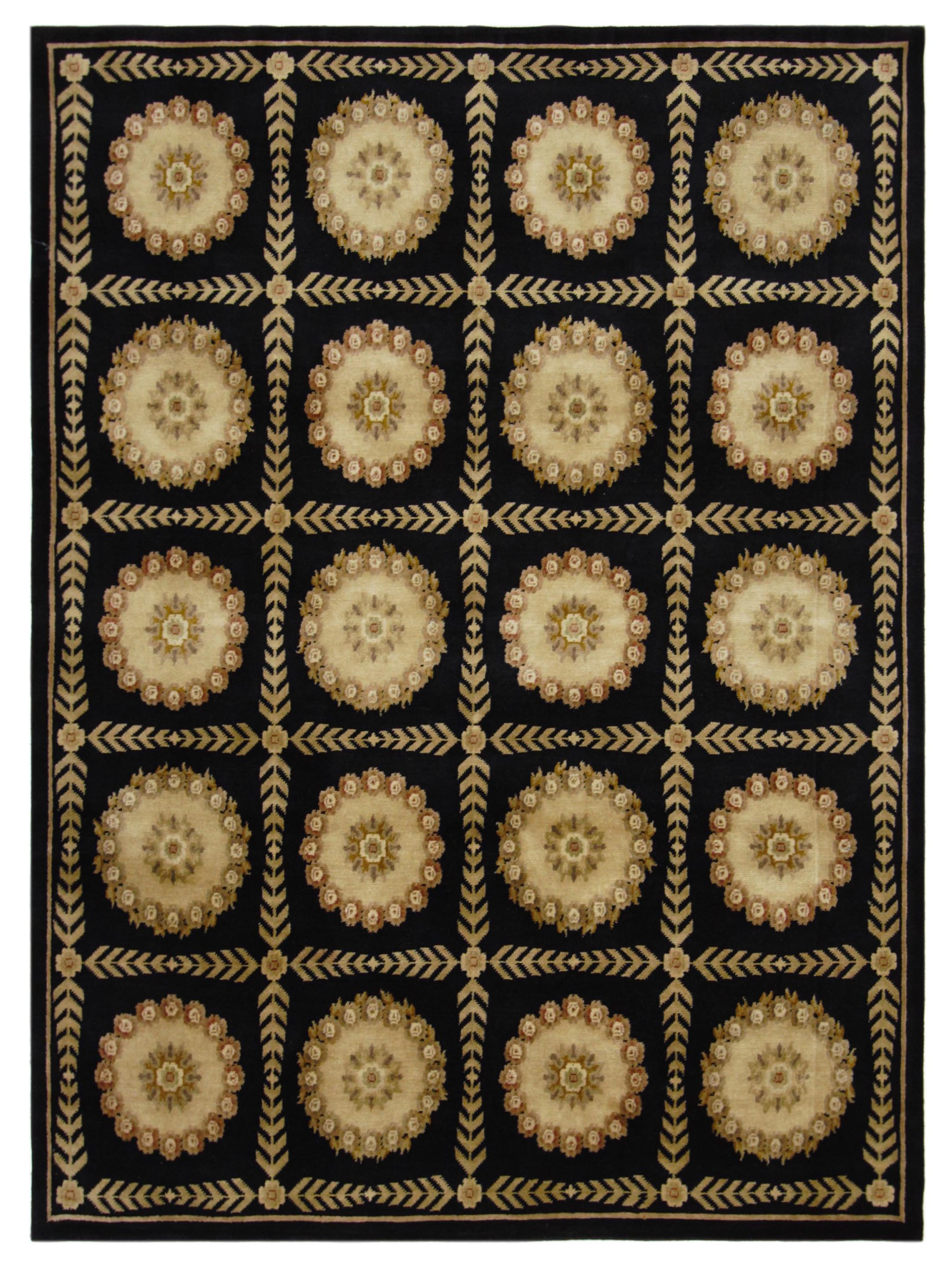 Gouri Ganga Hand Knotted Black 8x10