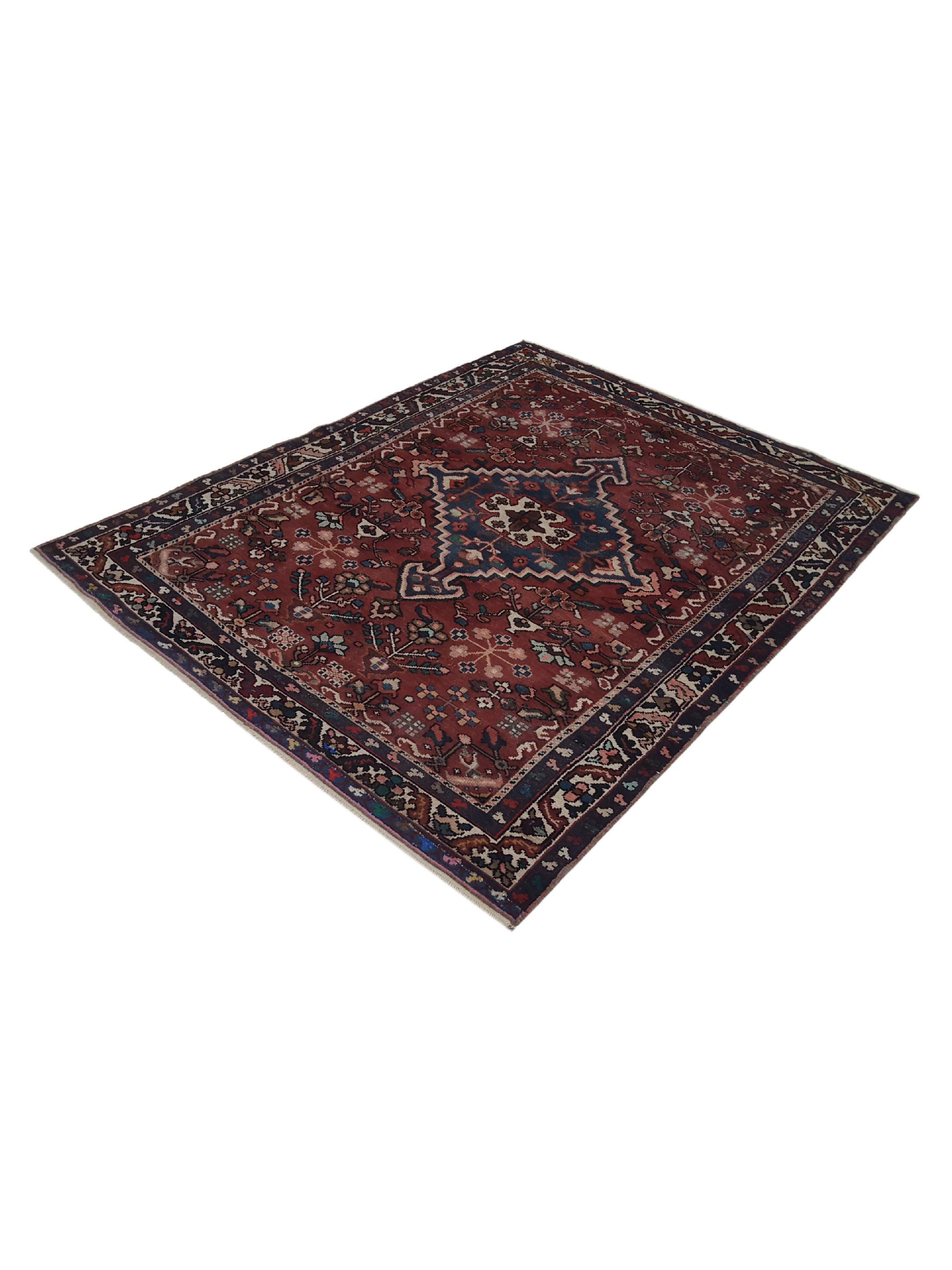 Antique Bakhtiyari Burgundy 5x6 - Image 6 of 6
