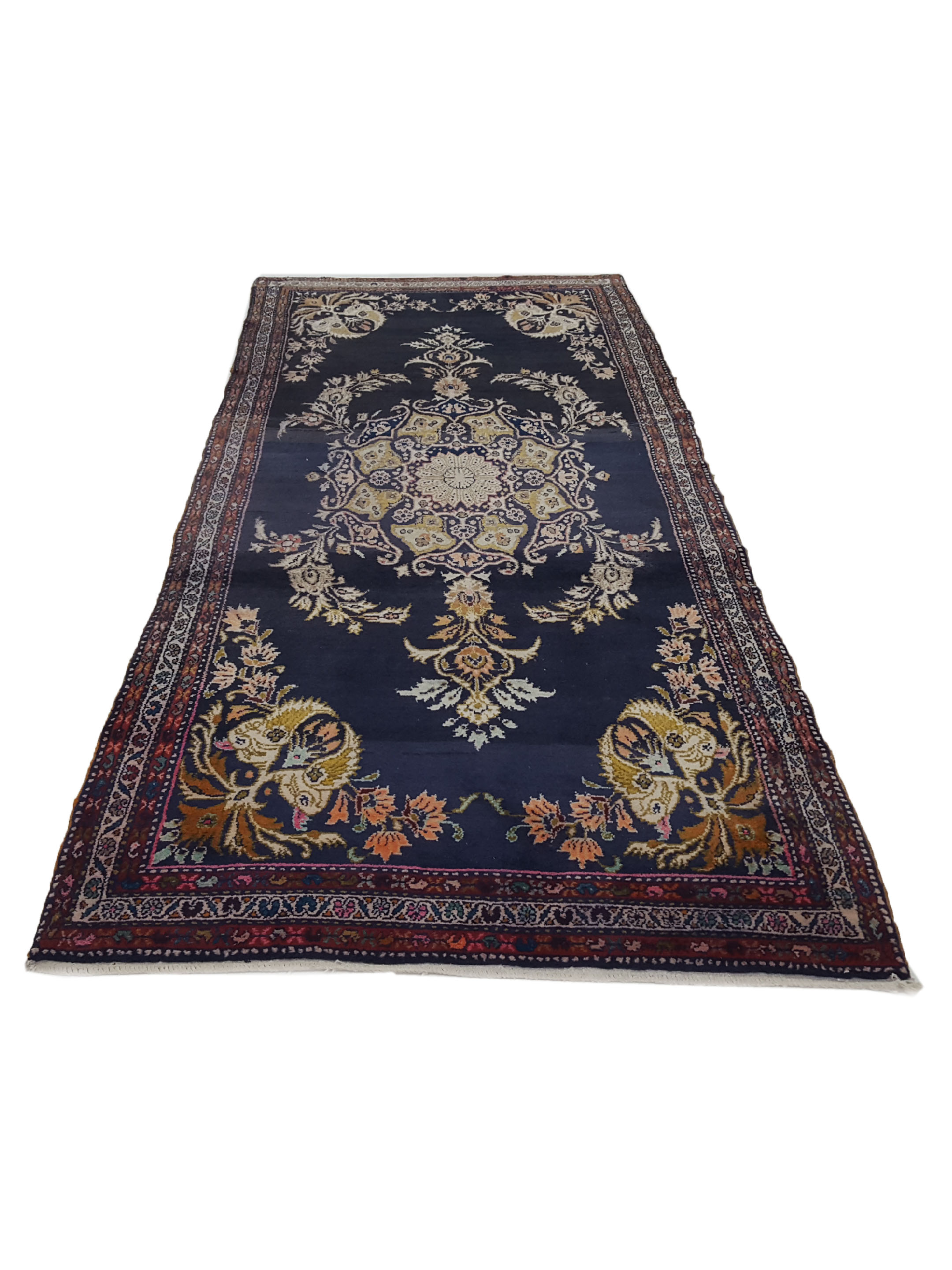 Malayer Hand Knotted Navy 4x9 - Image 2 of 6