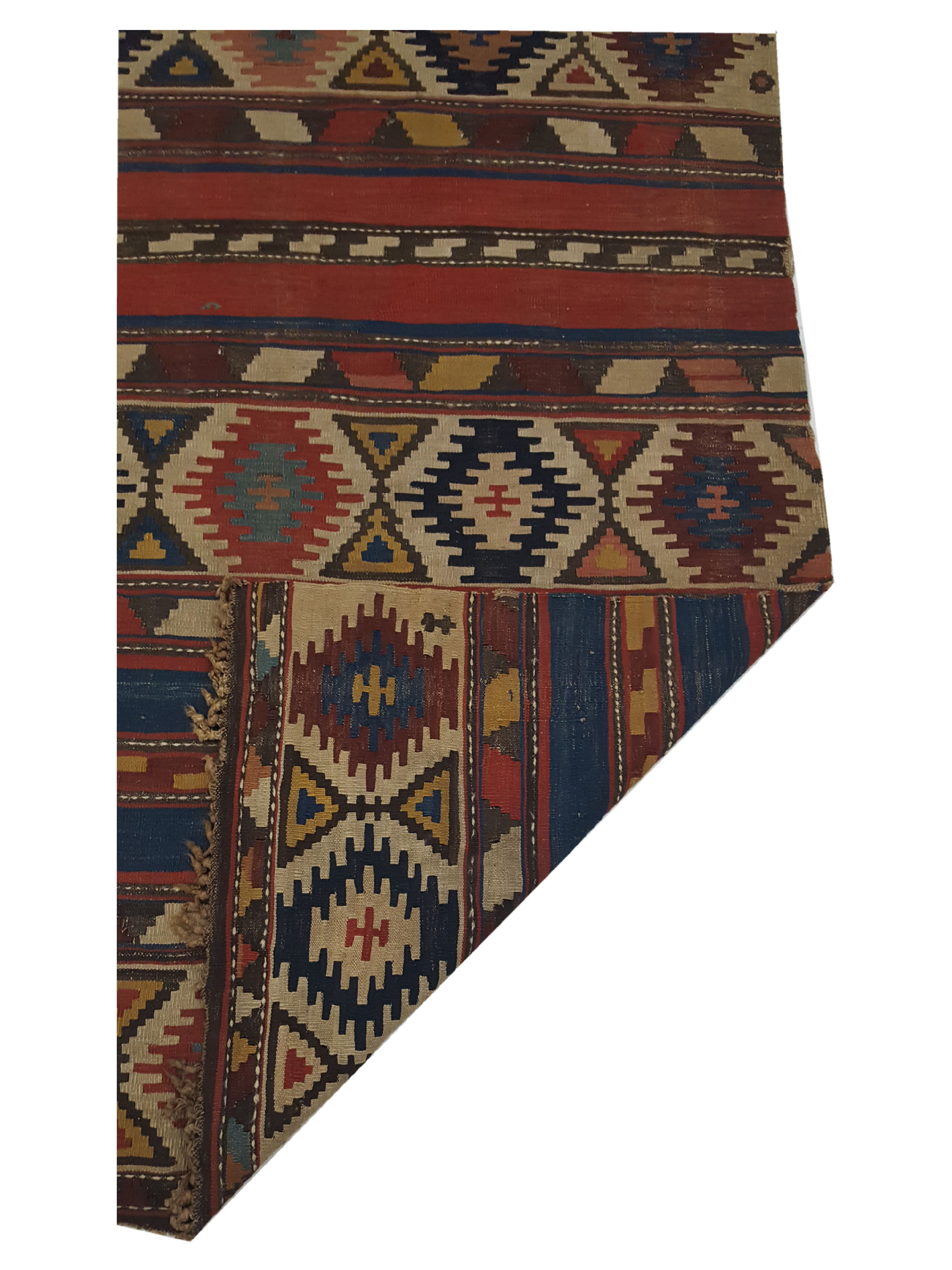 Antique Shirvan Kilim Rust 4x10 - Image 3 of 6