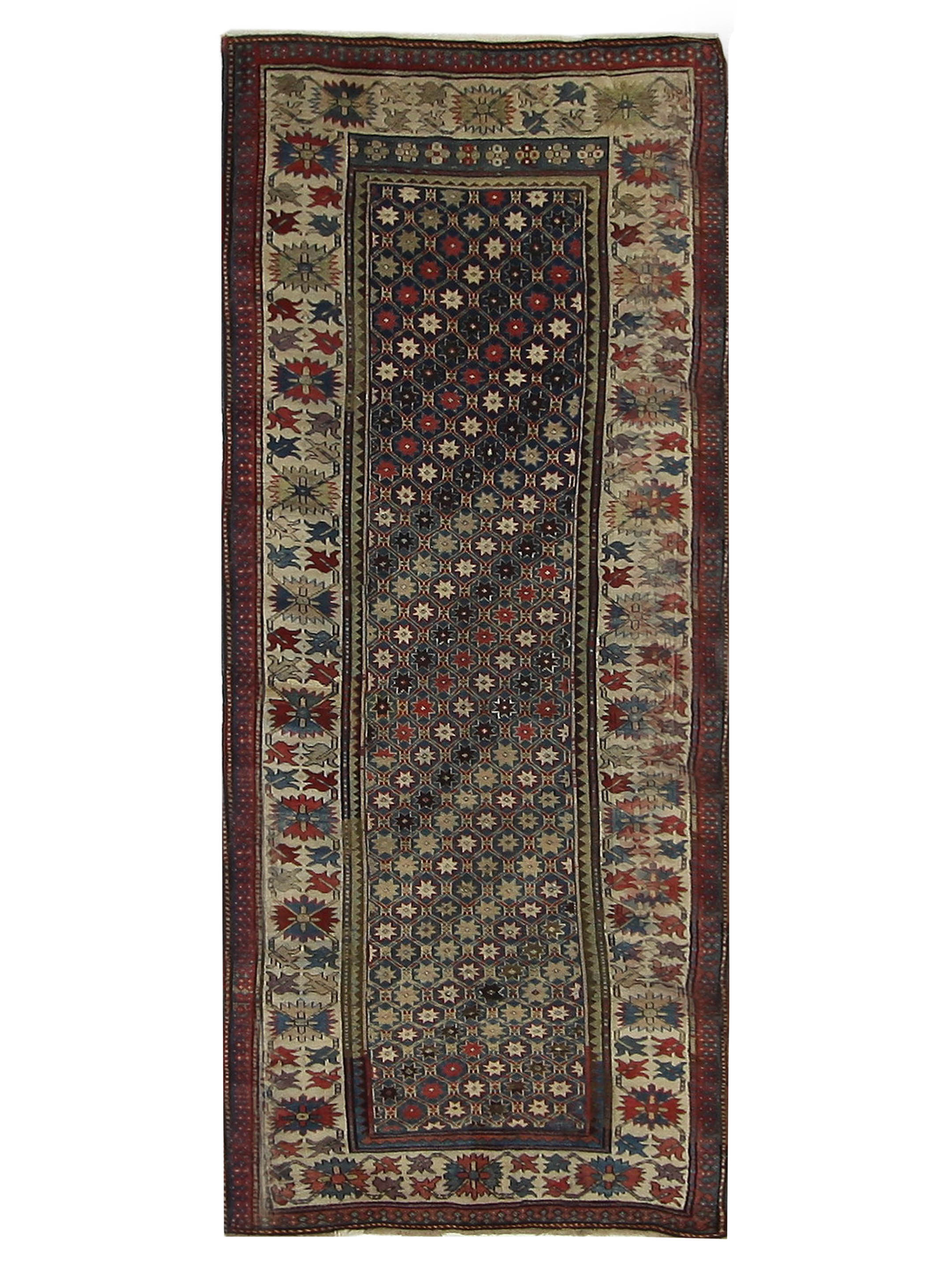 Antique Kazak Indigo 4x9