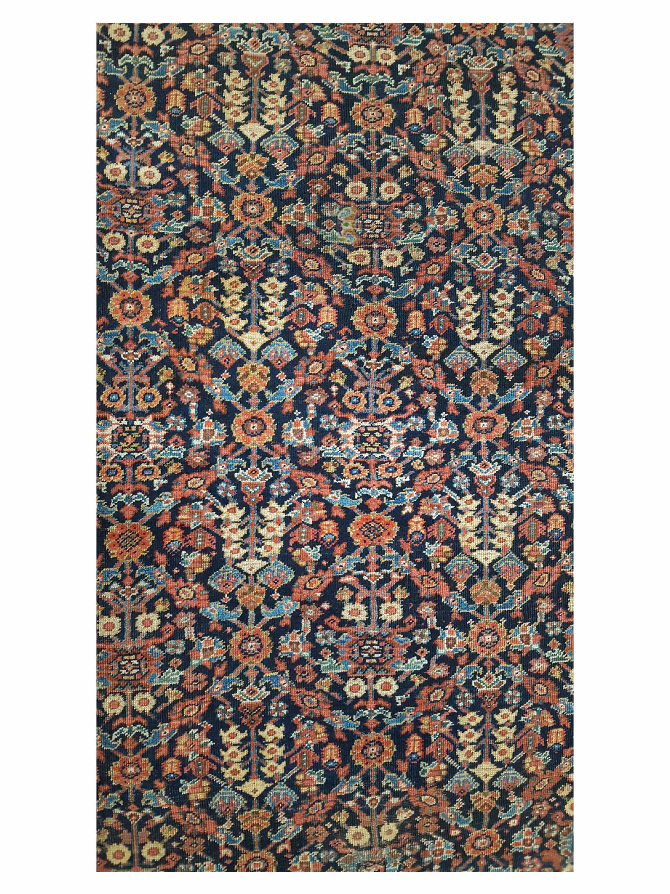 Antique Farahan Indigo 10x14 - Image 5 of 6
