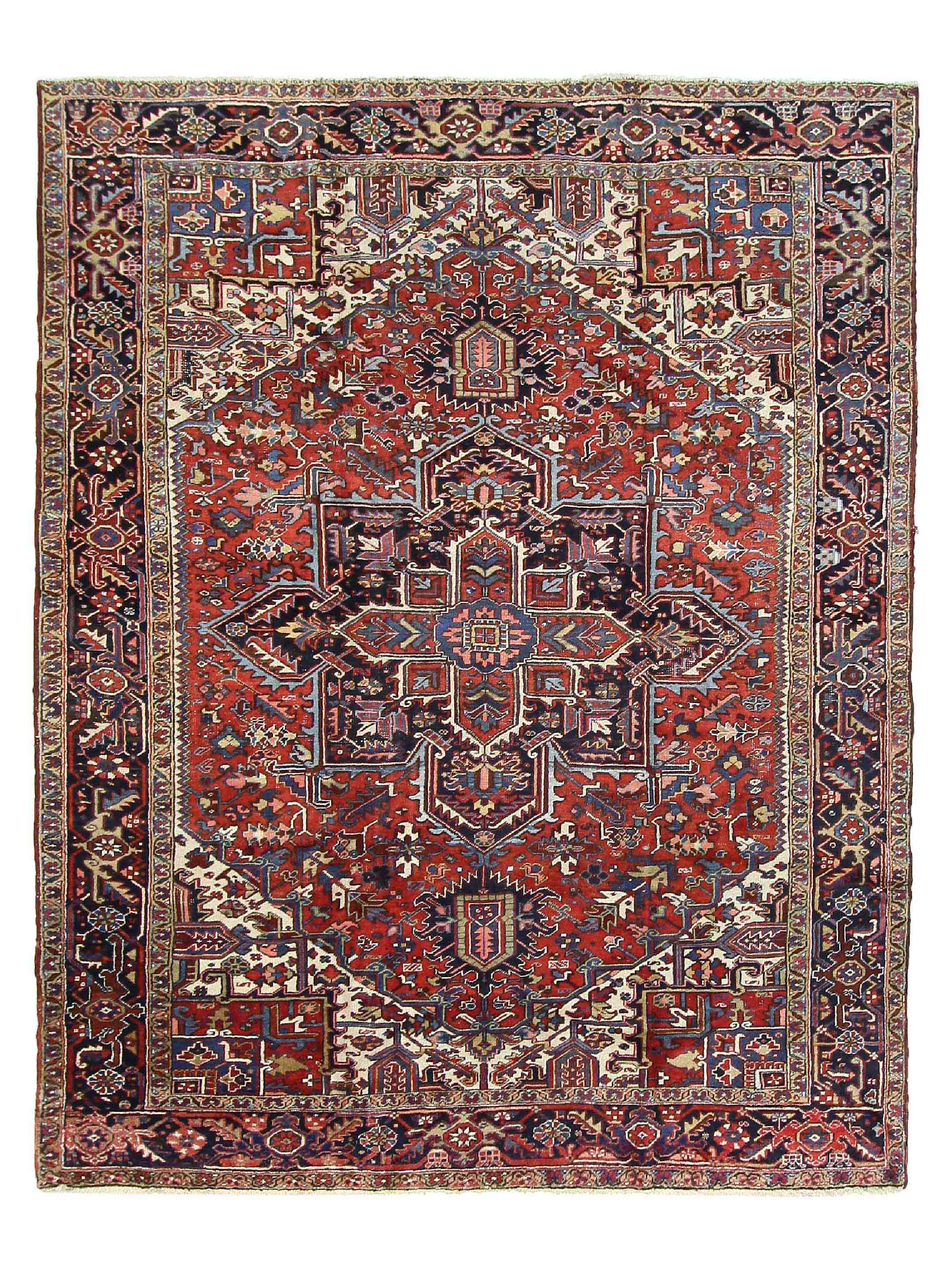 Antique Heriz Rust 9x12