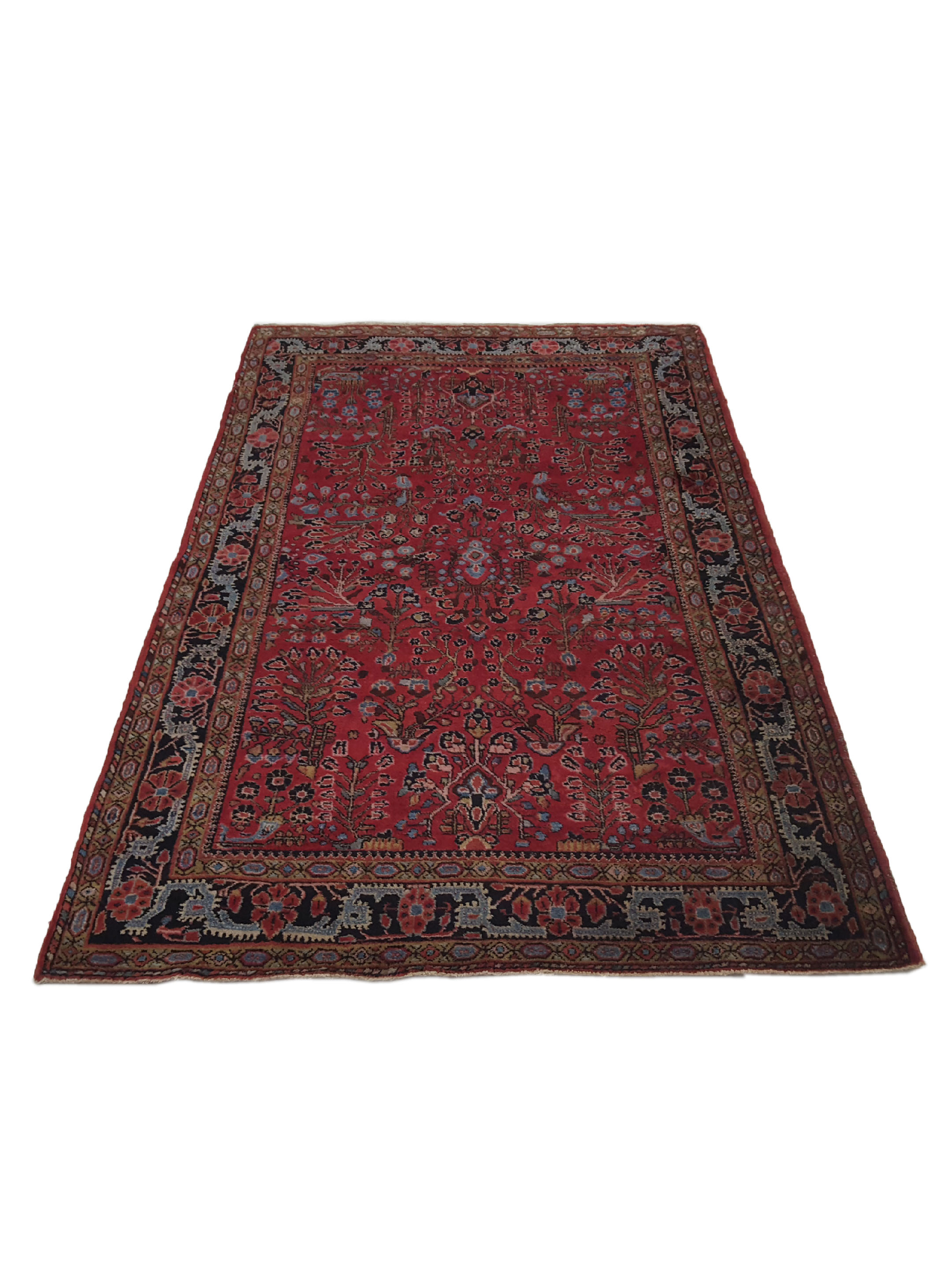 Antique Sarouk Burgundy 5x7 - Image 2 of 6