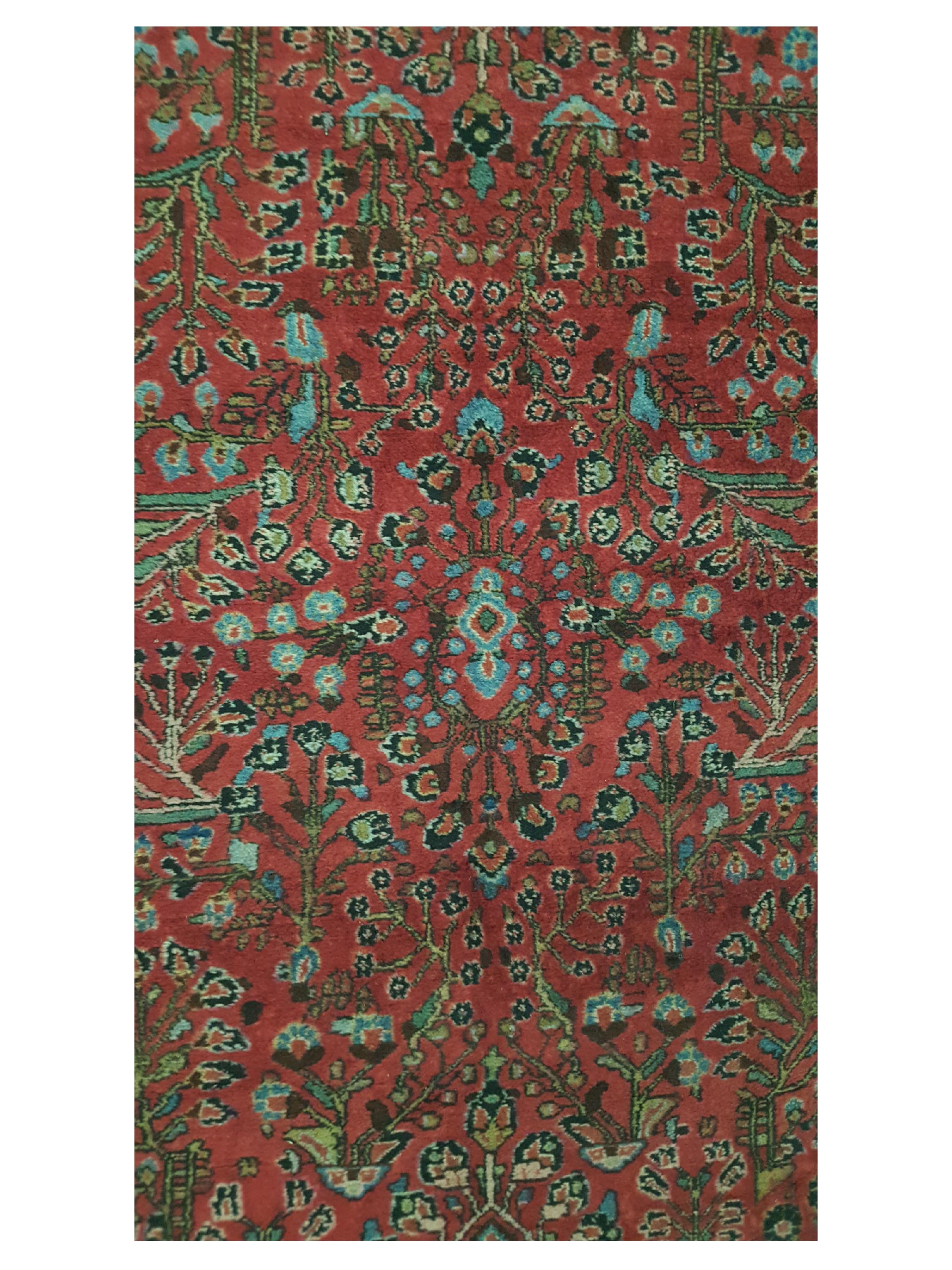 Antique Sarouk Burgundy 5x7 - Image 5 of 6