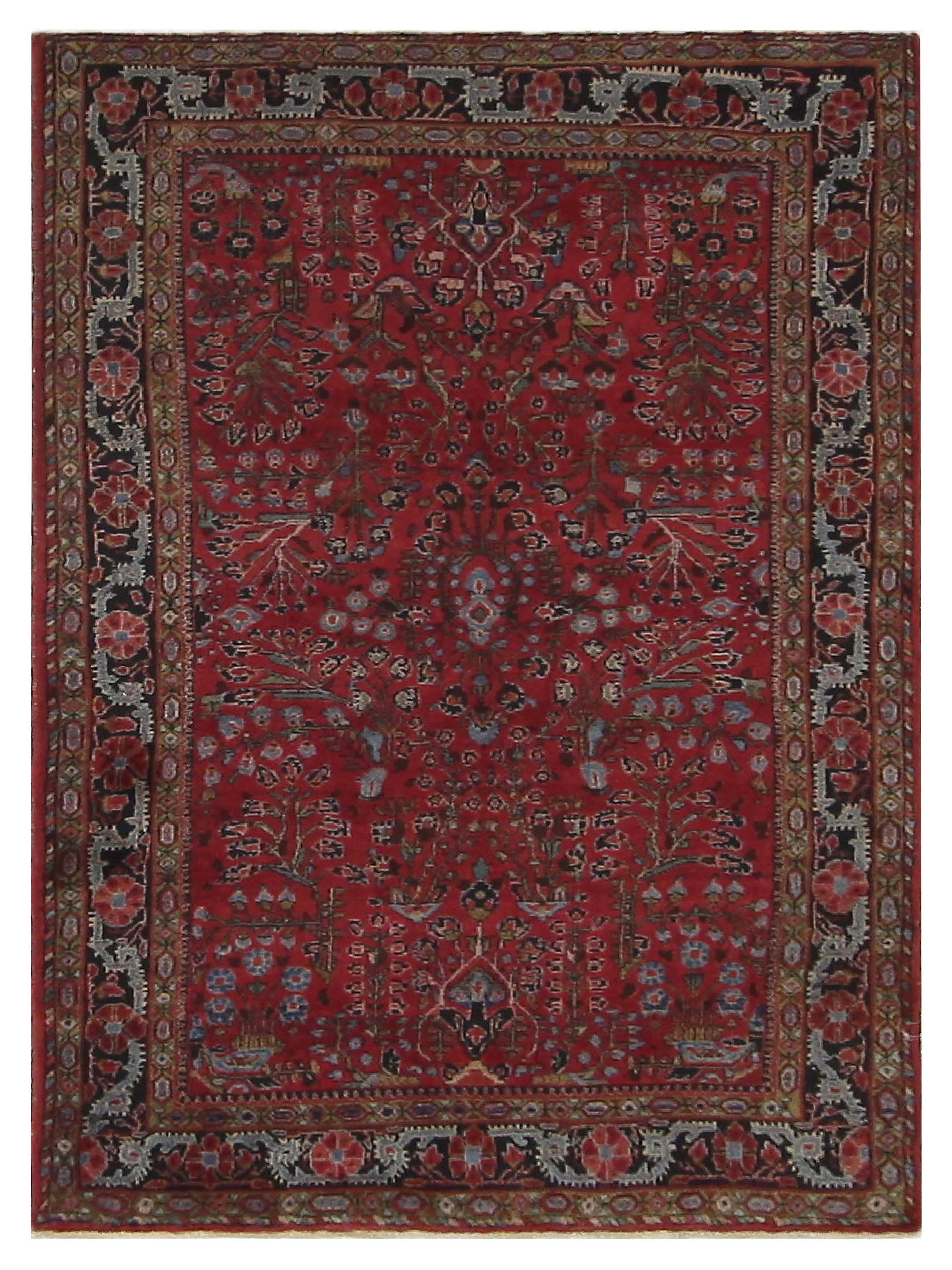 Antique Sarouk Burgundy 5x7
