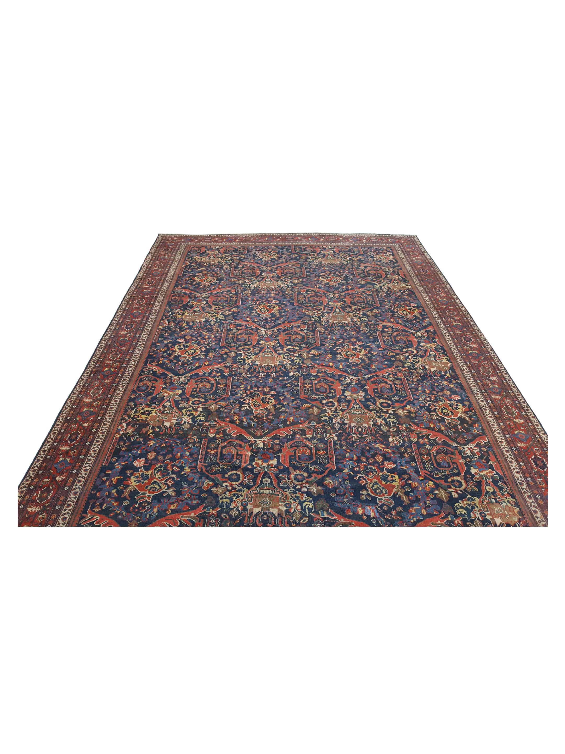 Antique Mahal Mostafi Indigo 14x20 - Image 2 of 8