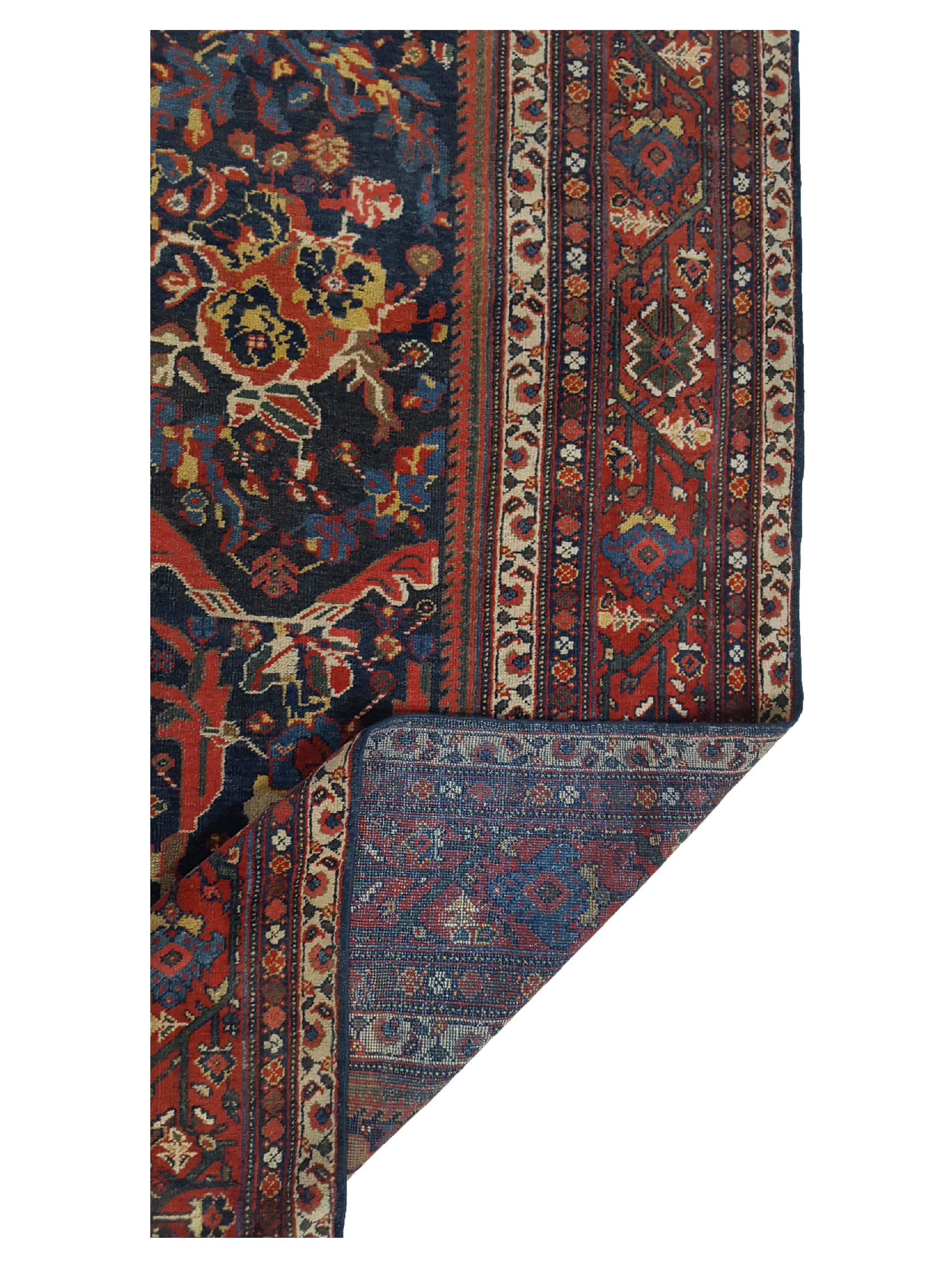 Antique Mahal Mostafi Indigo 14x20 - Image 4 of 8