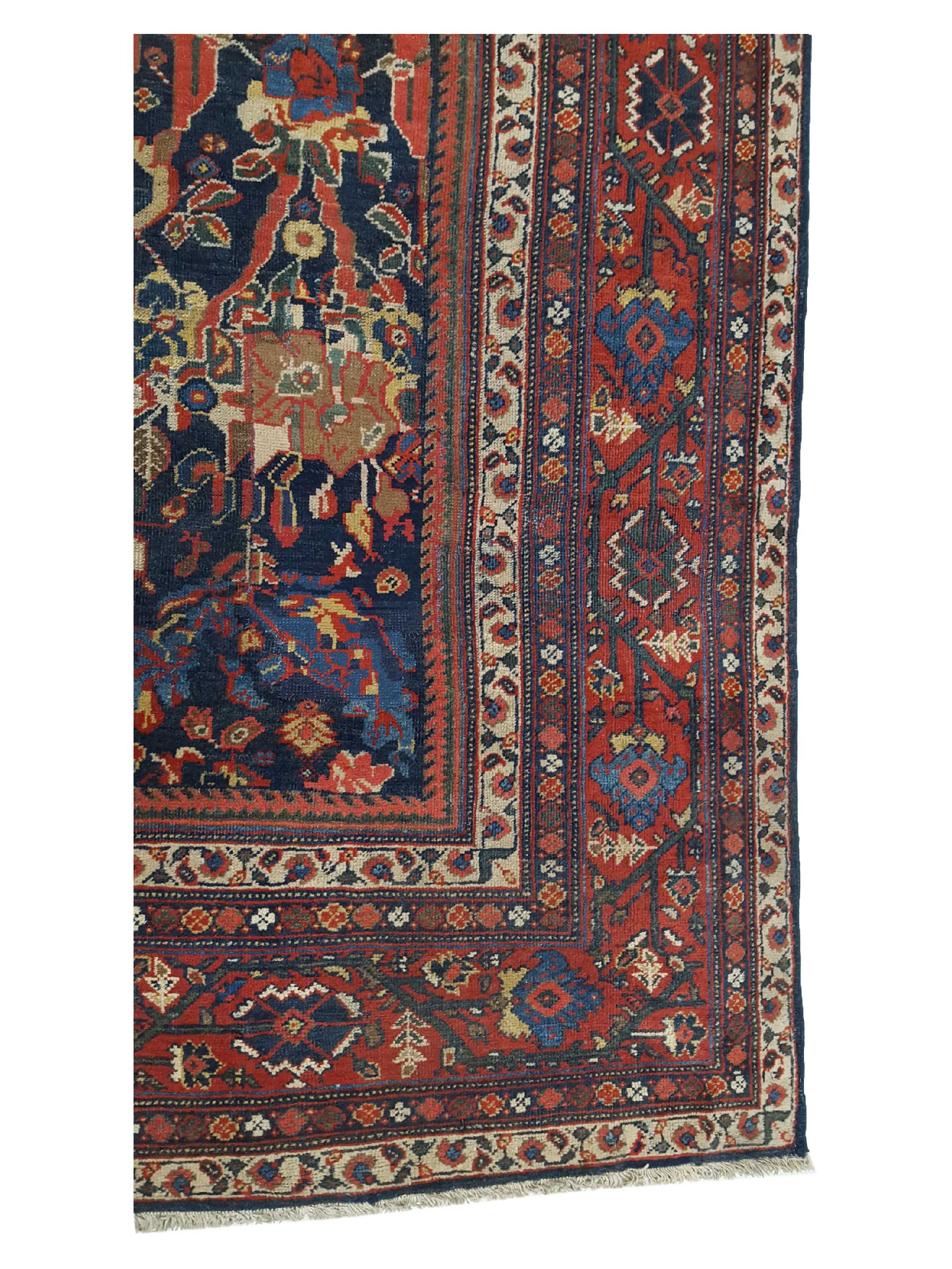Antique Mahal Mostafi Indigo 14x20 - Image 5 of 8