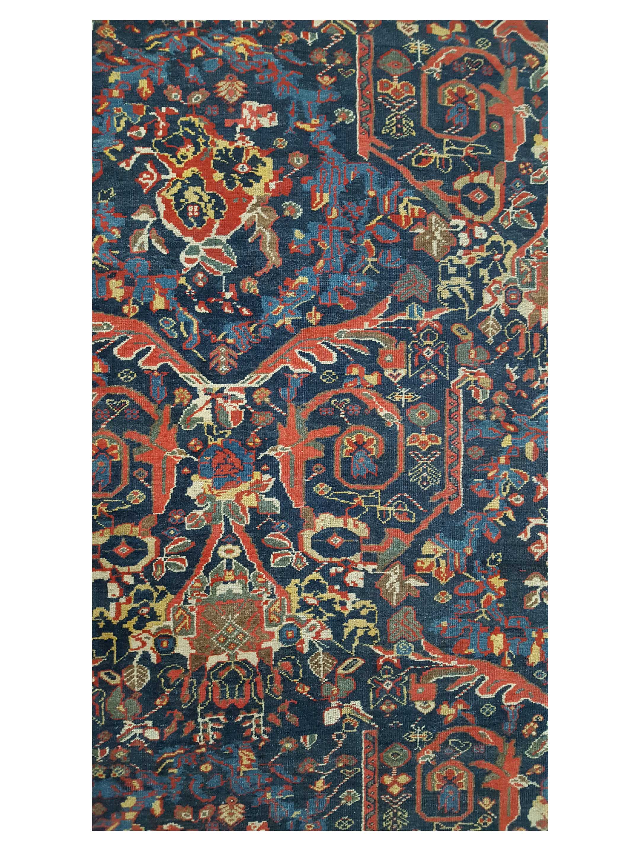 Antique Mahal Mostafi Indigo 14x20 - Image 6 of 8