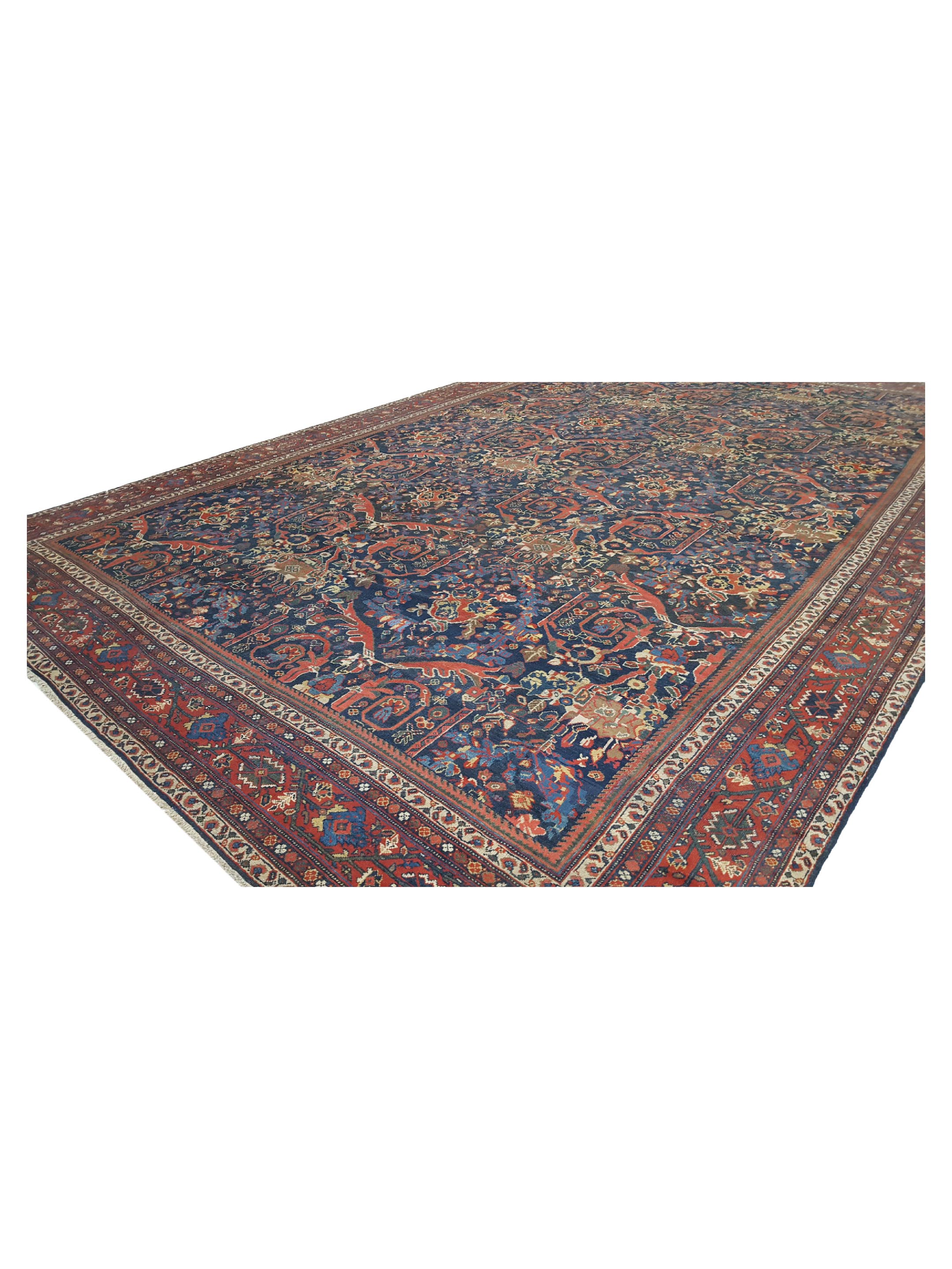 Antique Mahal Mostafi Indigo 14x20 - Image 8 of 8