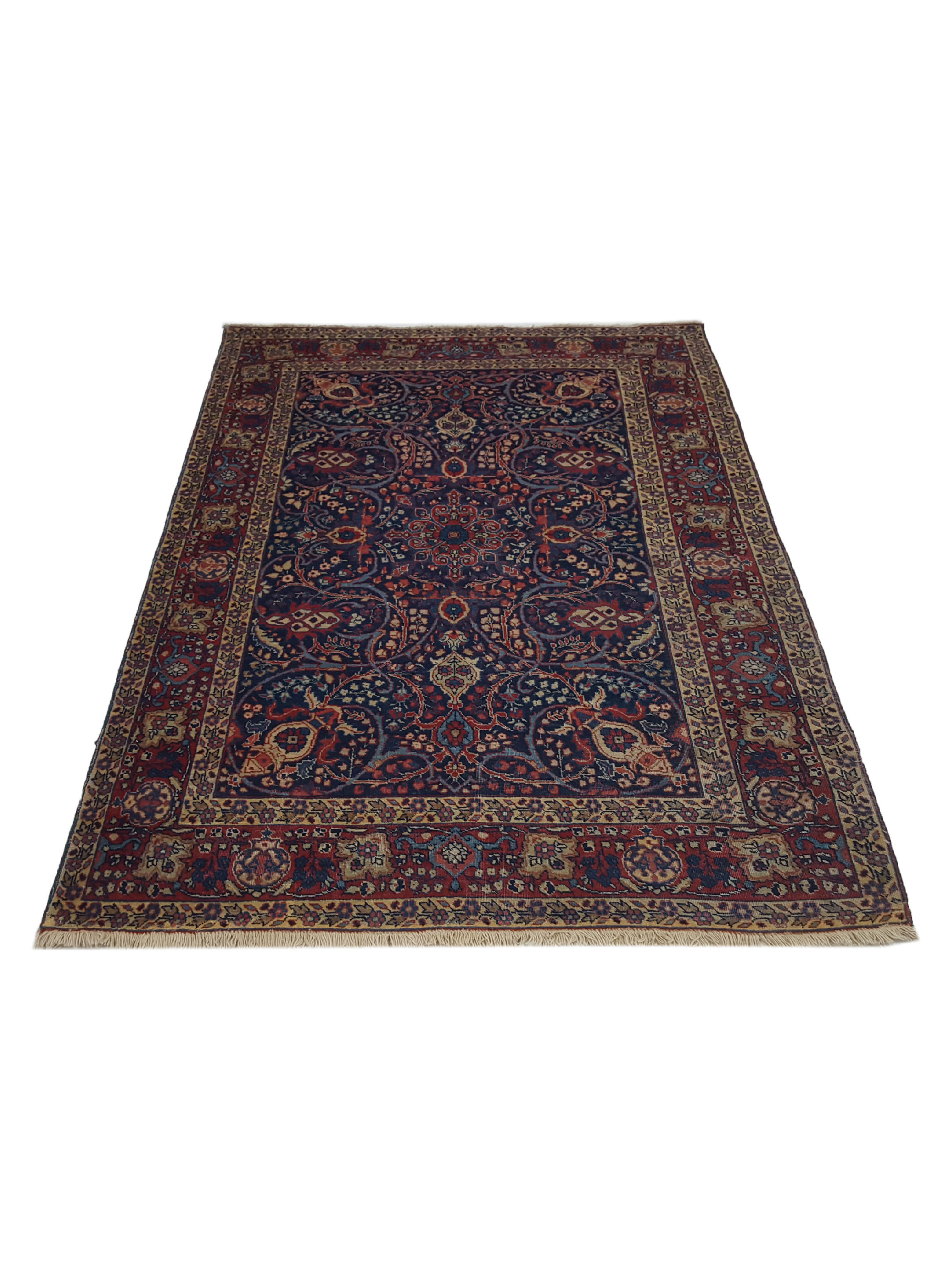 Antique Tabriz Navy 4x6 - Image 2 of 6