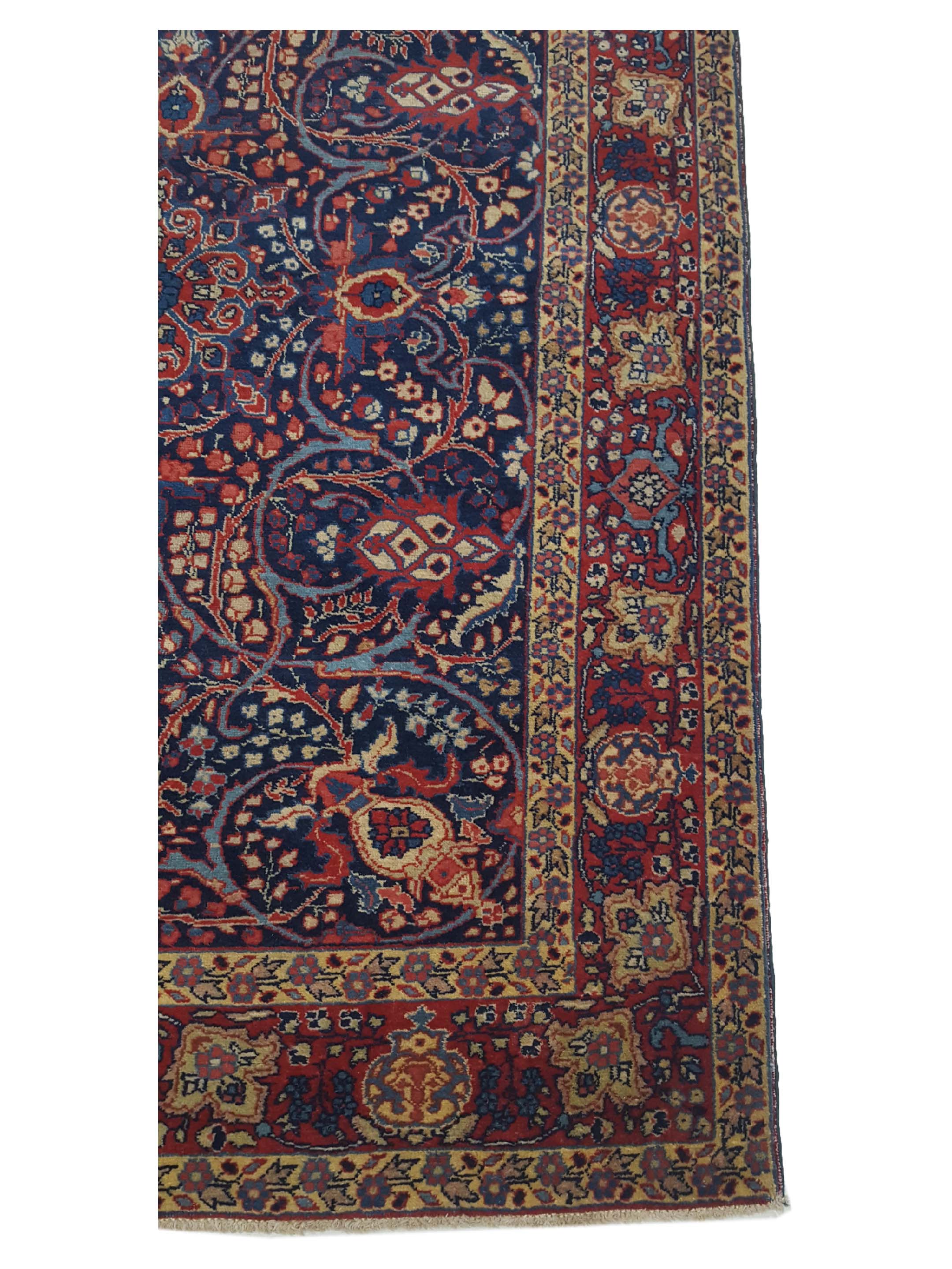 Antique Tabriz Navy 4x6 - Image 4 of 6