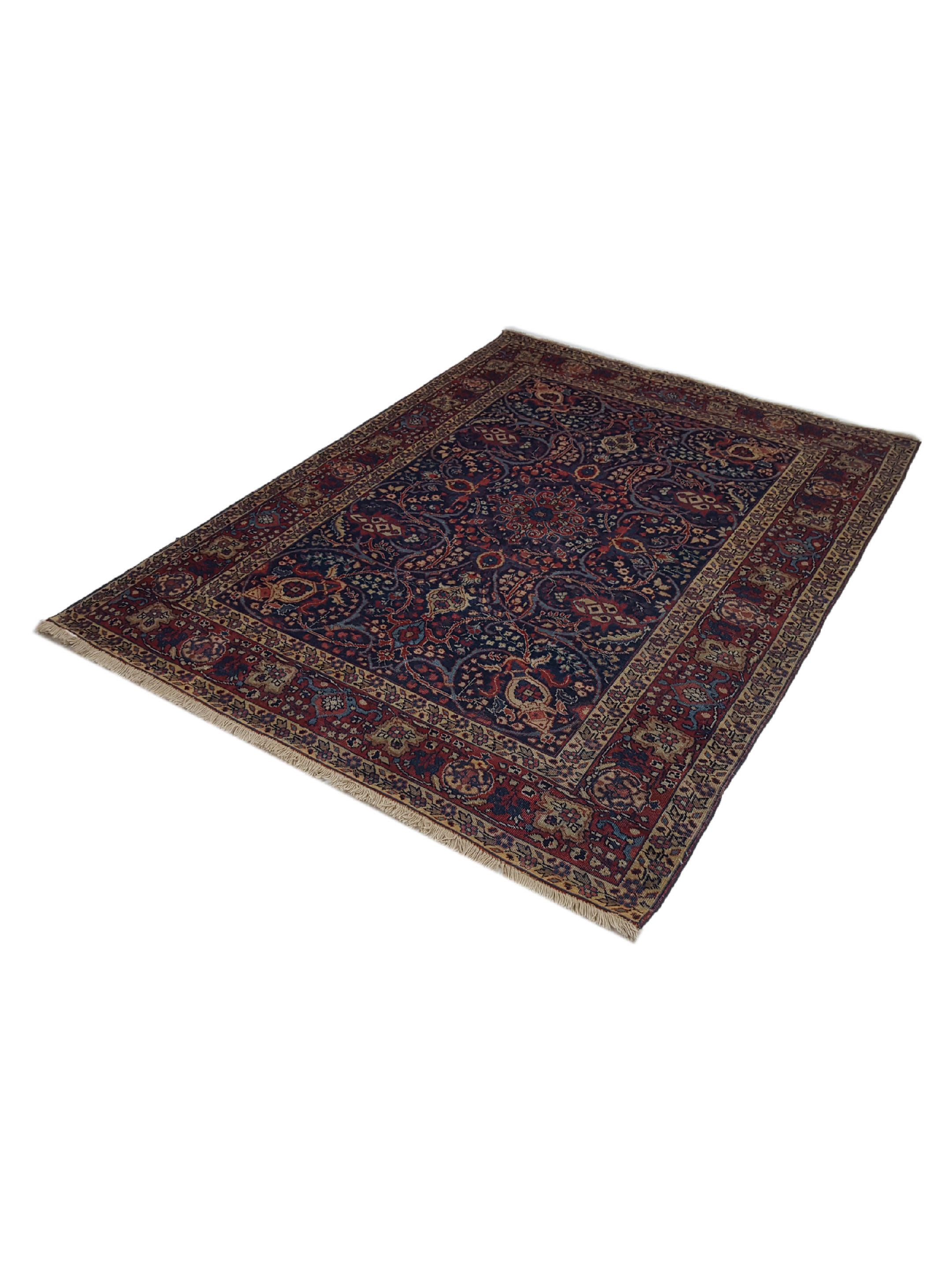 Antique Tabriz Navy 4x6 - Image 6 of 6