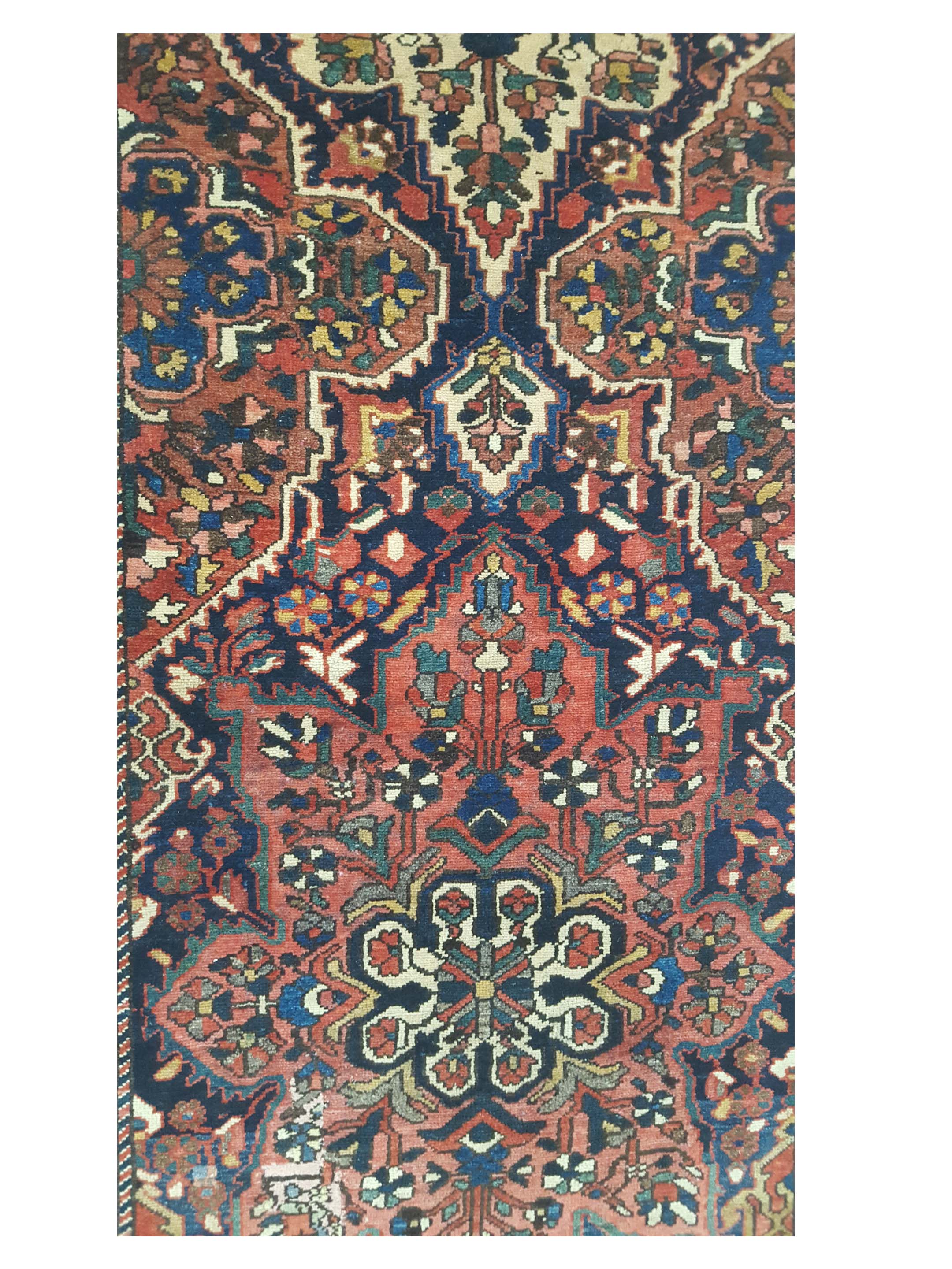 Antique Bakhtiyari Indigo 4x11 - Image 5 of 6