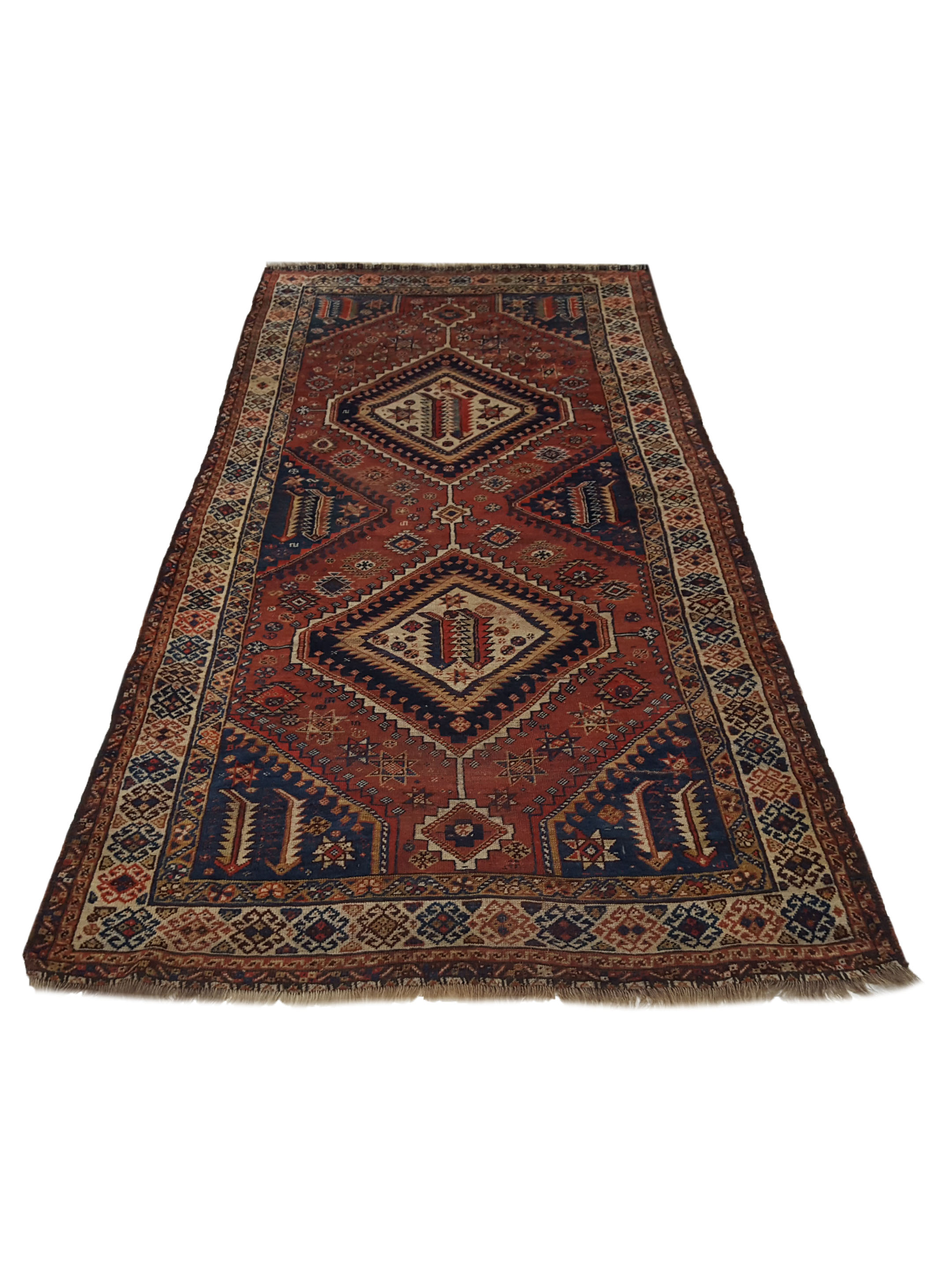Antique Qashghai Brick 4x8 - Image 2 of 6