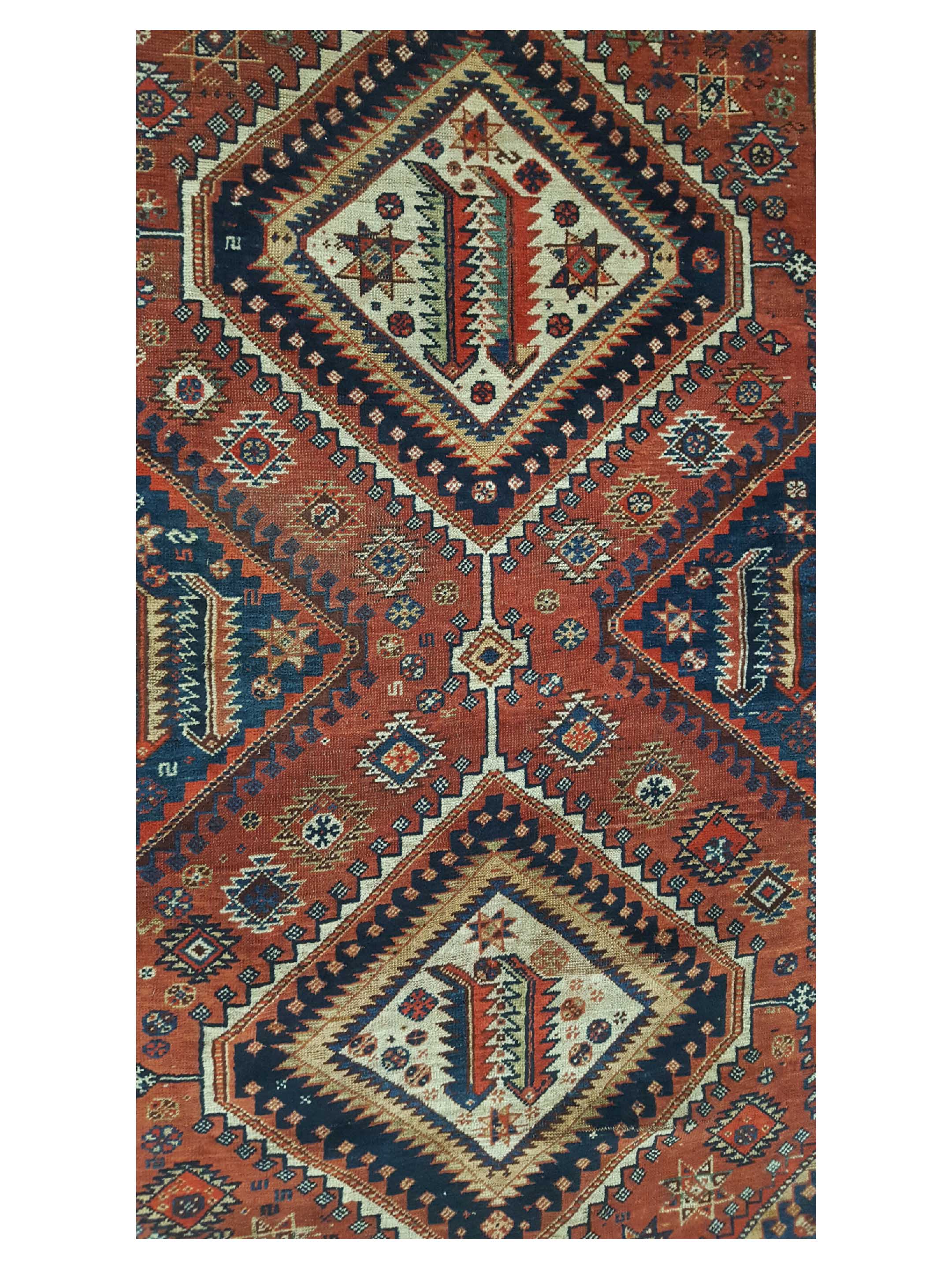 Antique Qashghai Brick 4x8 - Image 5 of 6