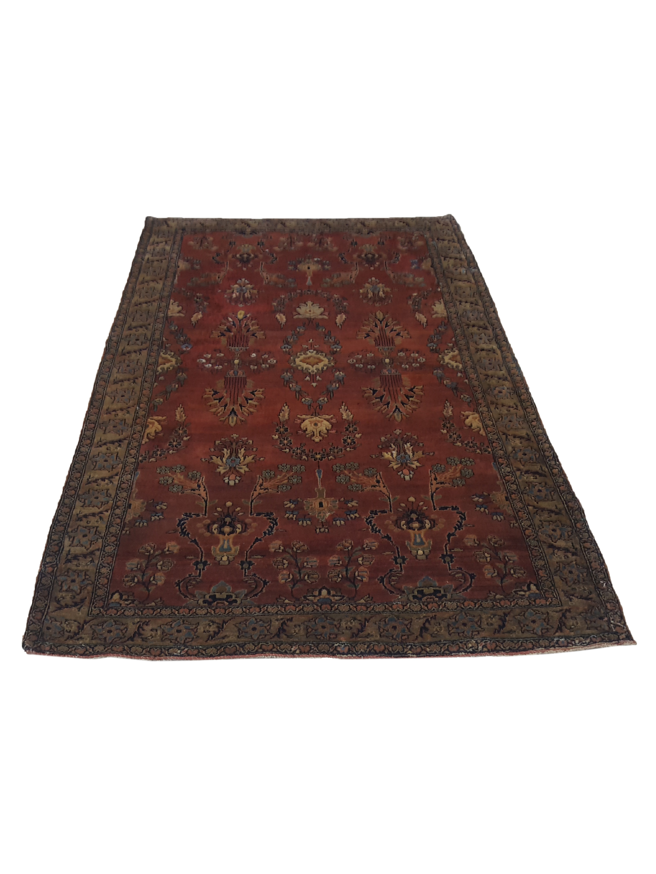 Antique Sarouk Burgundy 5x7 - Image 2 of 6