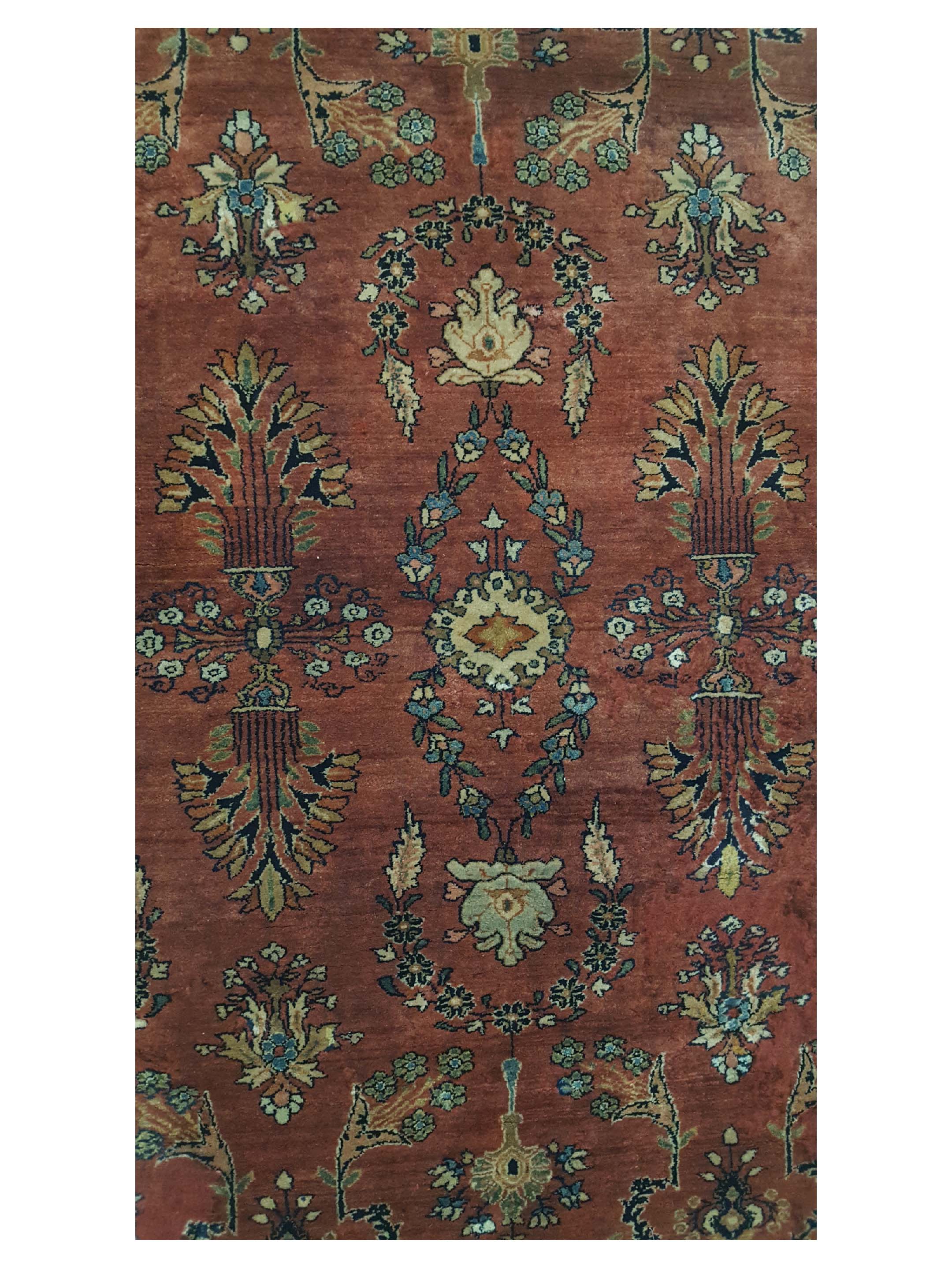 Antique Sarouk Burgundy 5x7 - Image 5 of 6