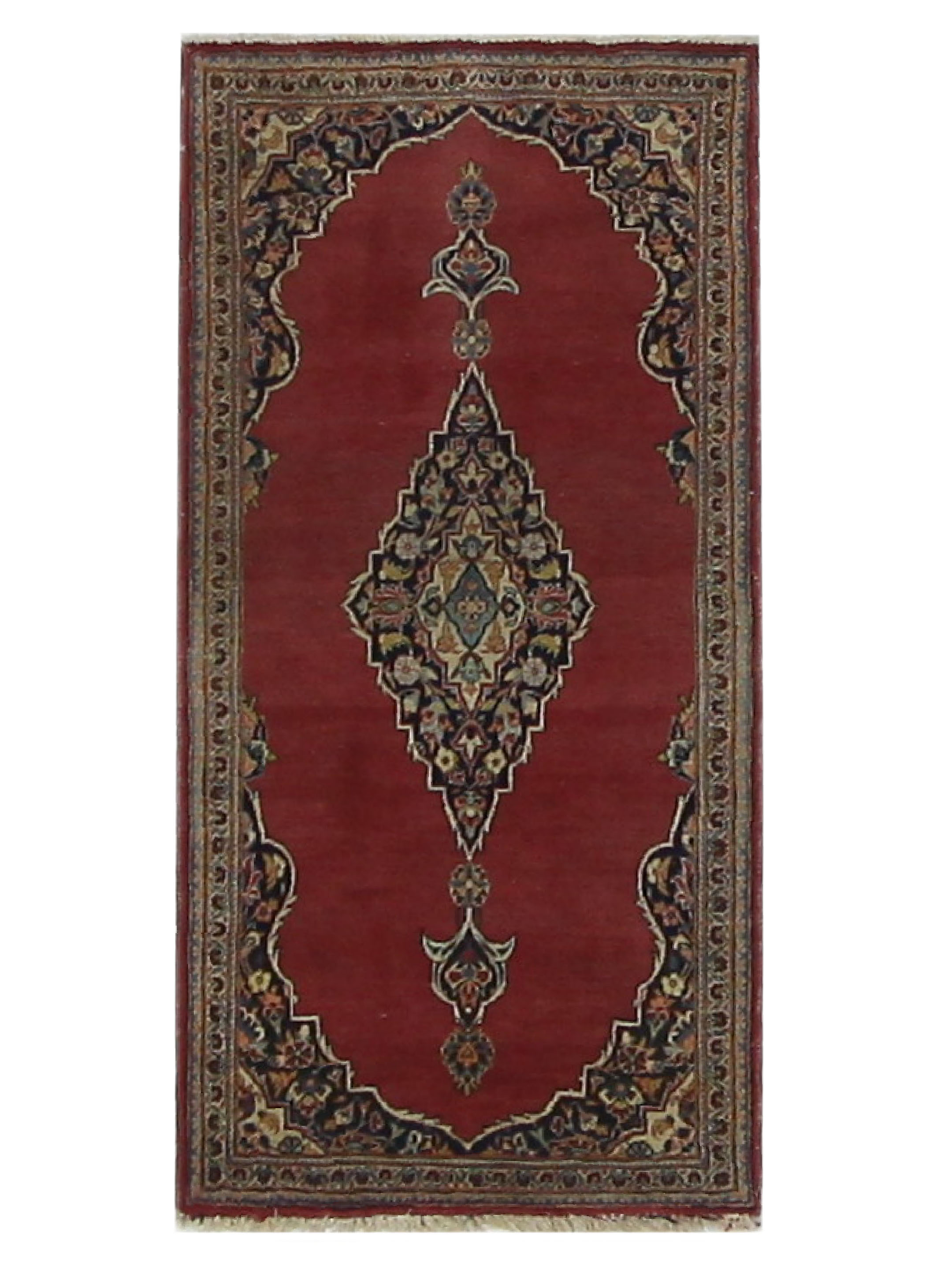 Antique Kashan Rust 2x4