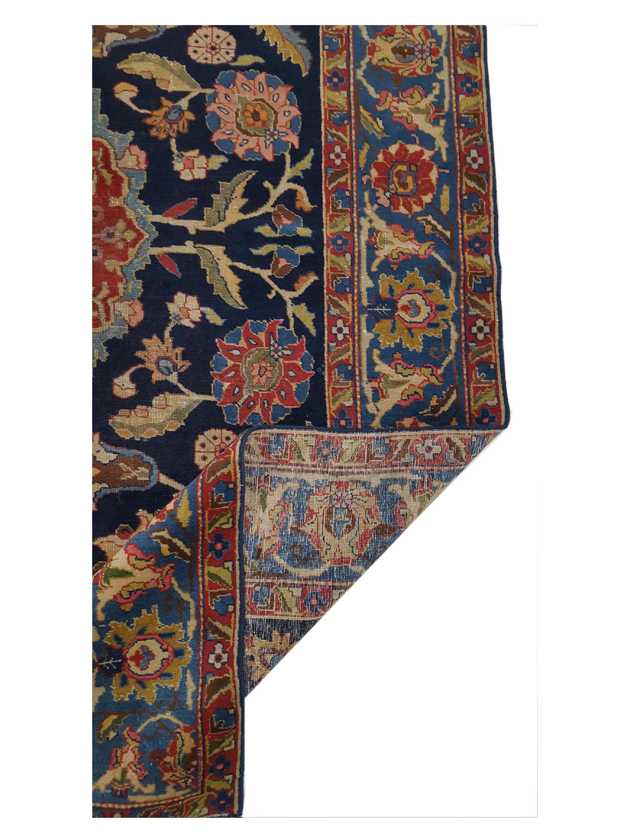 Antique Tabriz Indigo 7x10 - Image 3 of 8