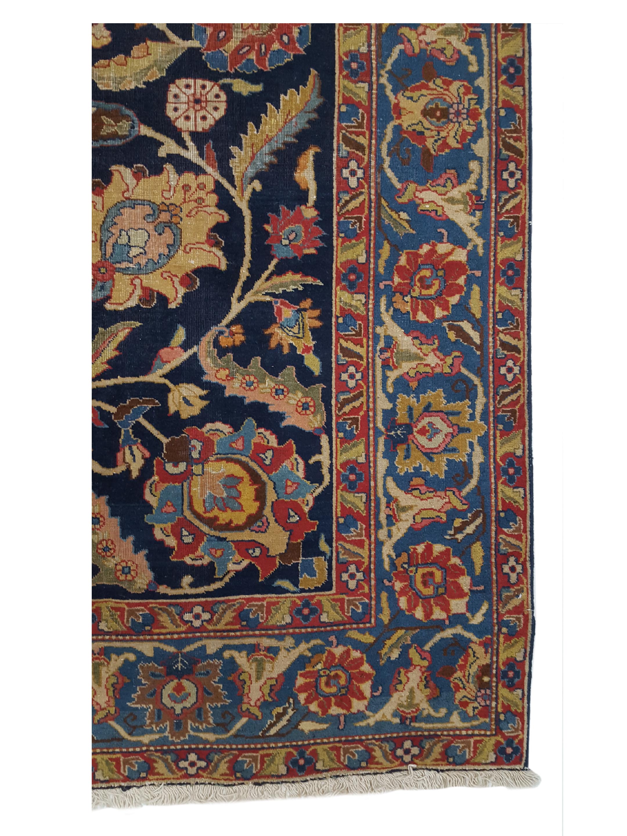 Antique Tabriz Indigo 7x10 - Image 4 of 8