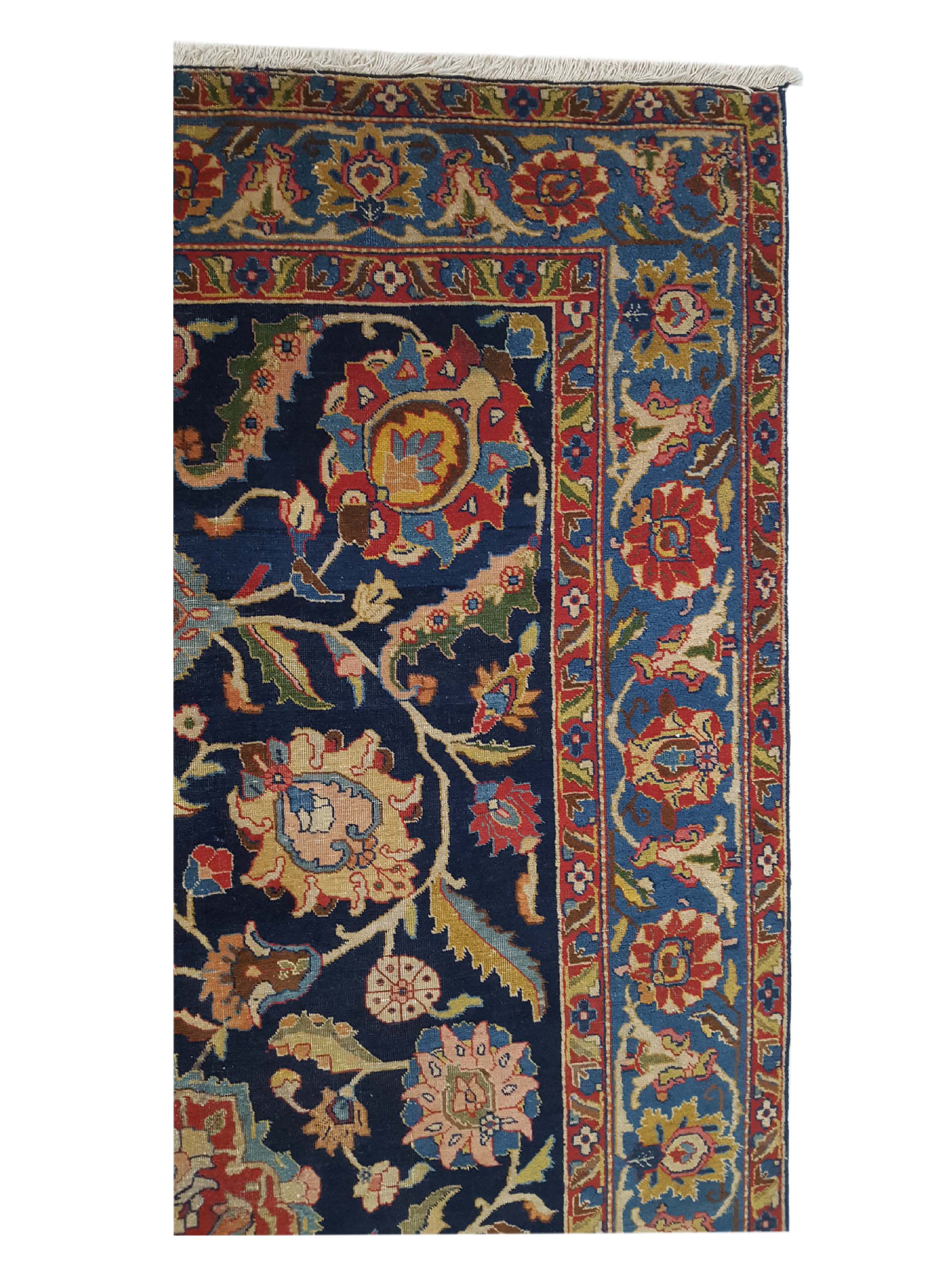 Antique Tabriz Indigo 7x10 - Image 7 of 8