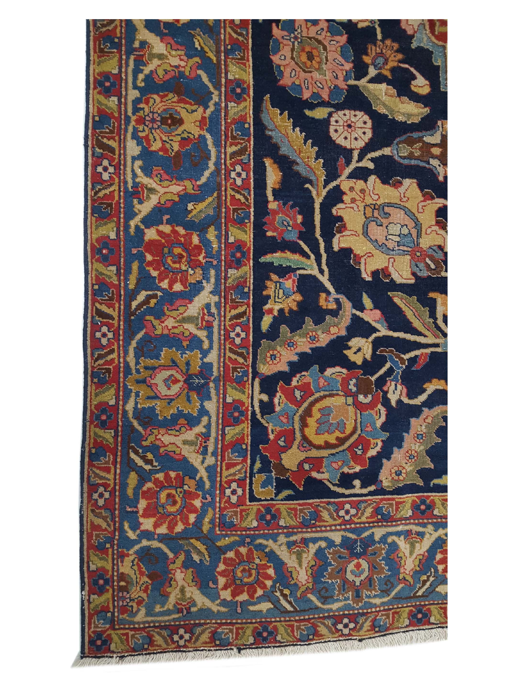 Antique Tabriz Indigo 7x10 - Image 8 of 8