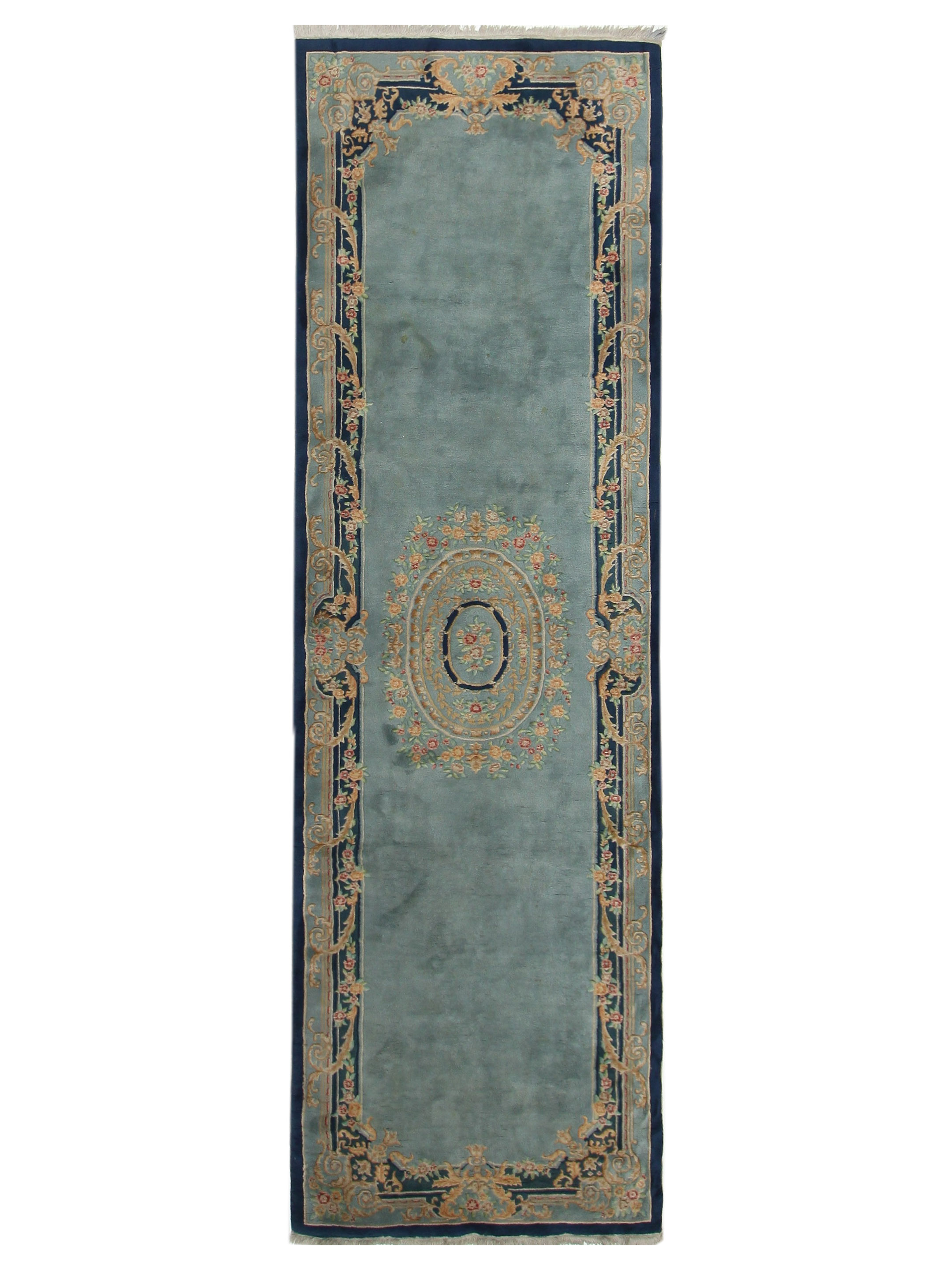 Antique Art Deco Blue 5x16