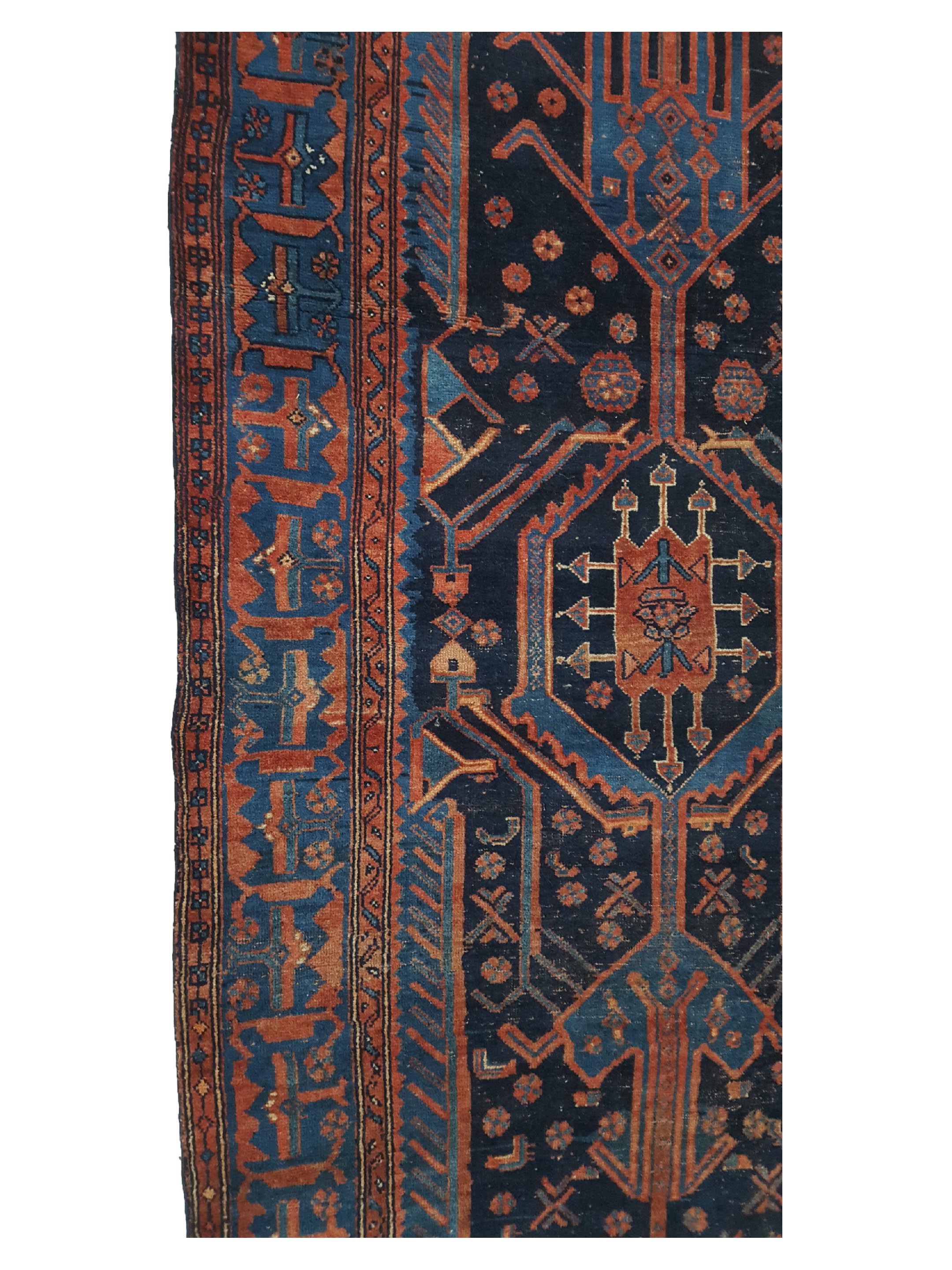 Bijar Hand Knotted Indigo 4x8 - Image 5 of 6