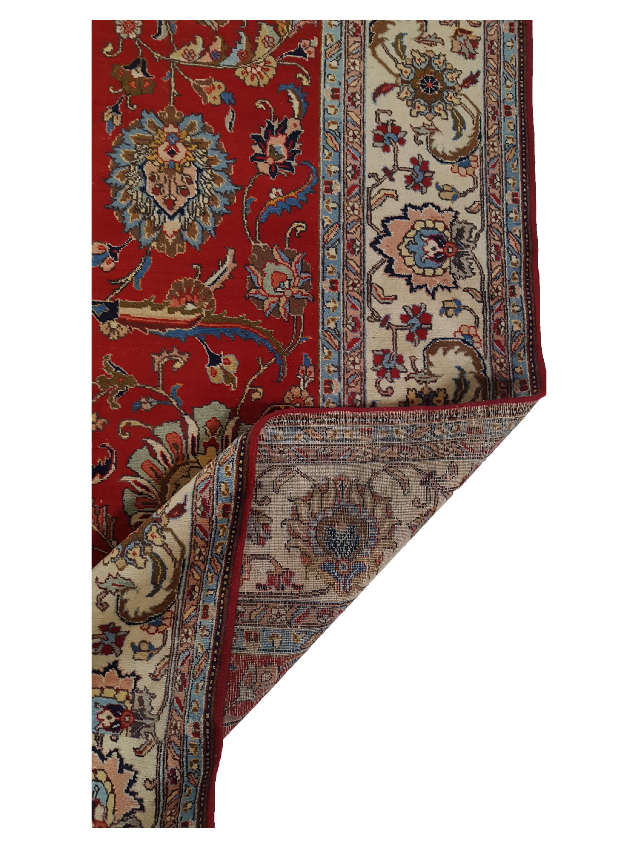 Antique Tabriz Red 11x16 - Image 3 of 6