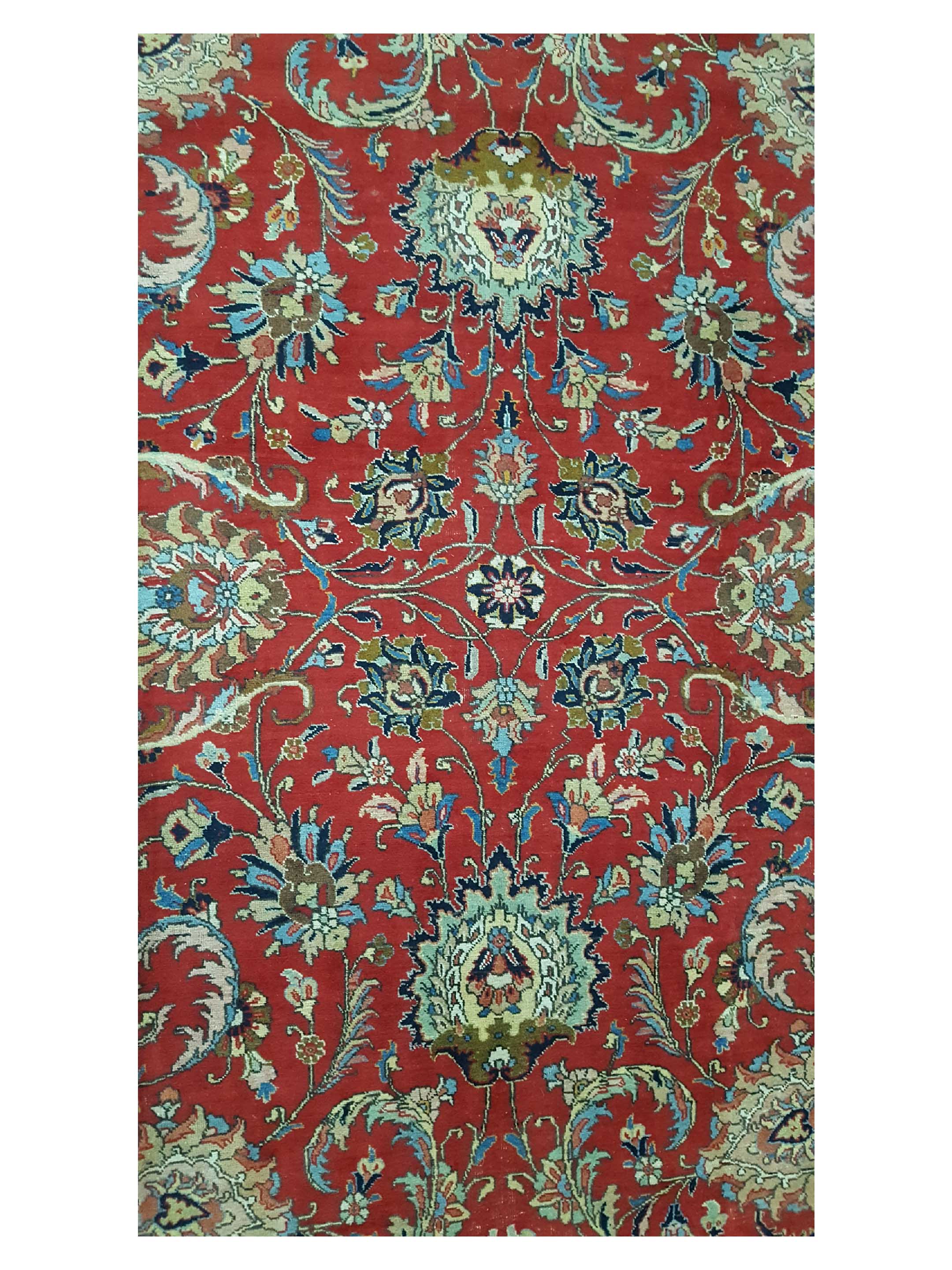 Antique Tabriz Red 11x16 - Image 5 of 6