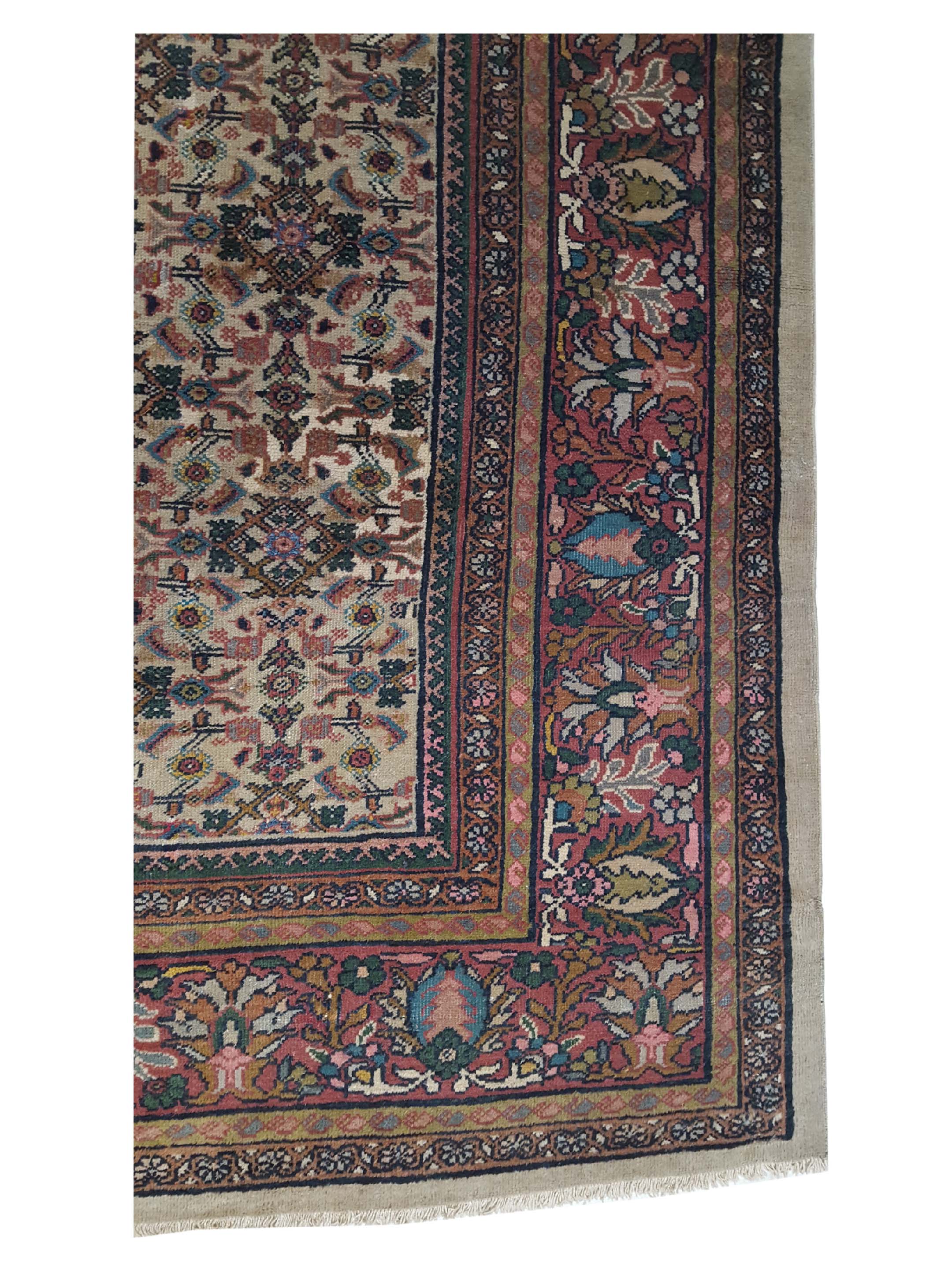 Antique Sultanabad Ivory 11x18 - Image 4 of 8