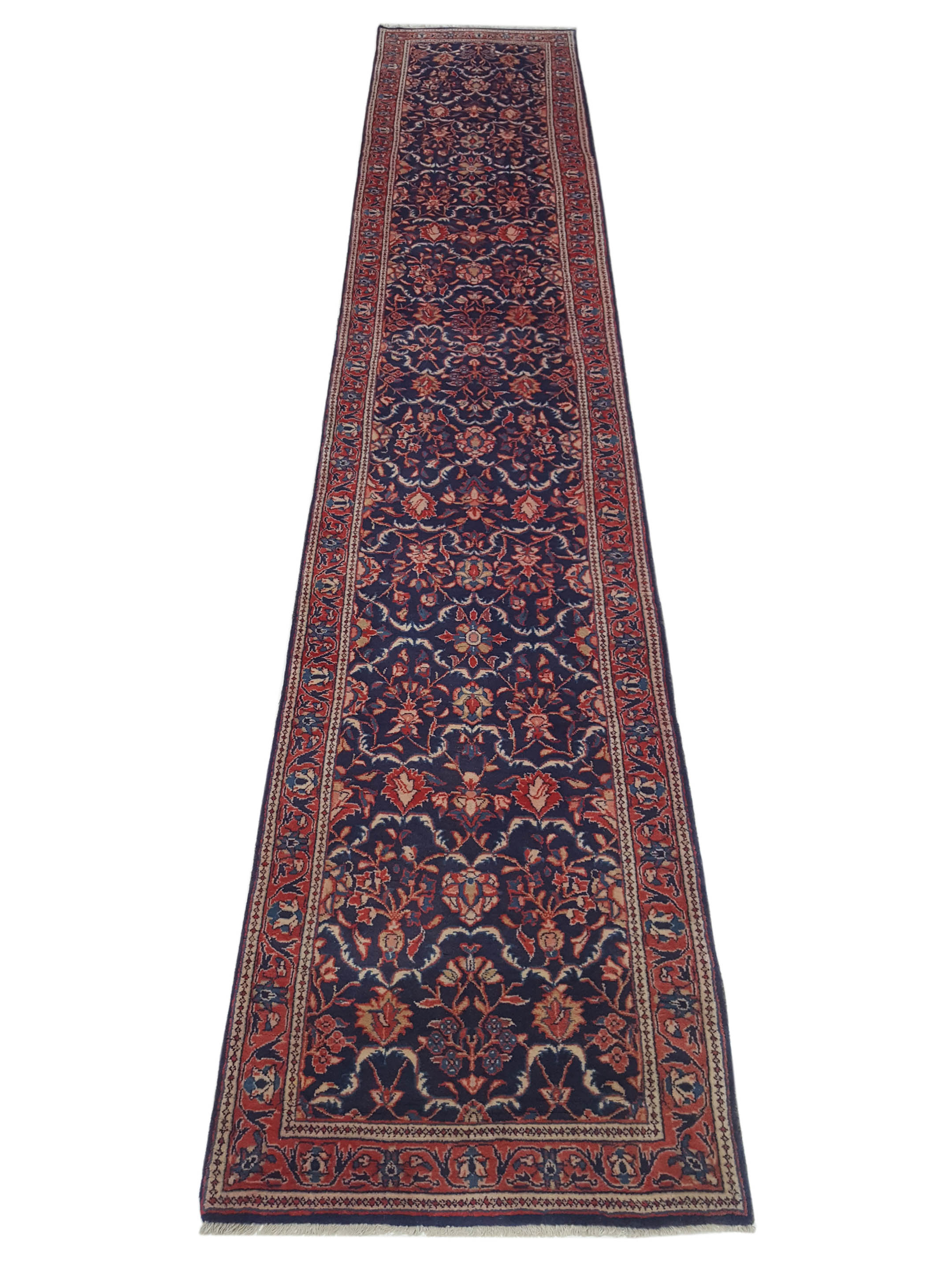 Sarouk Hand Knotted Blue 3x14 - Image 2 of 4