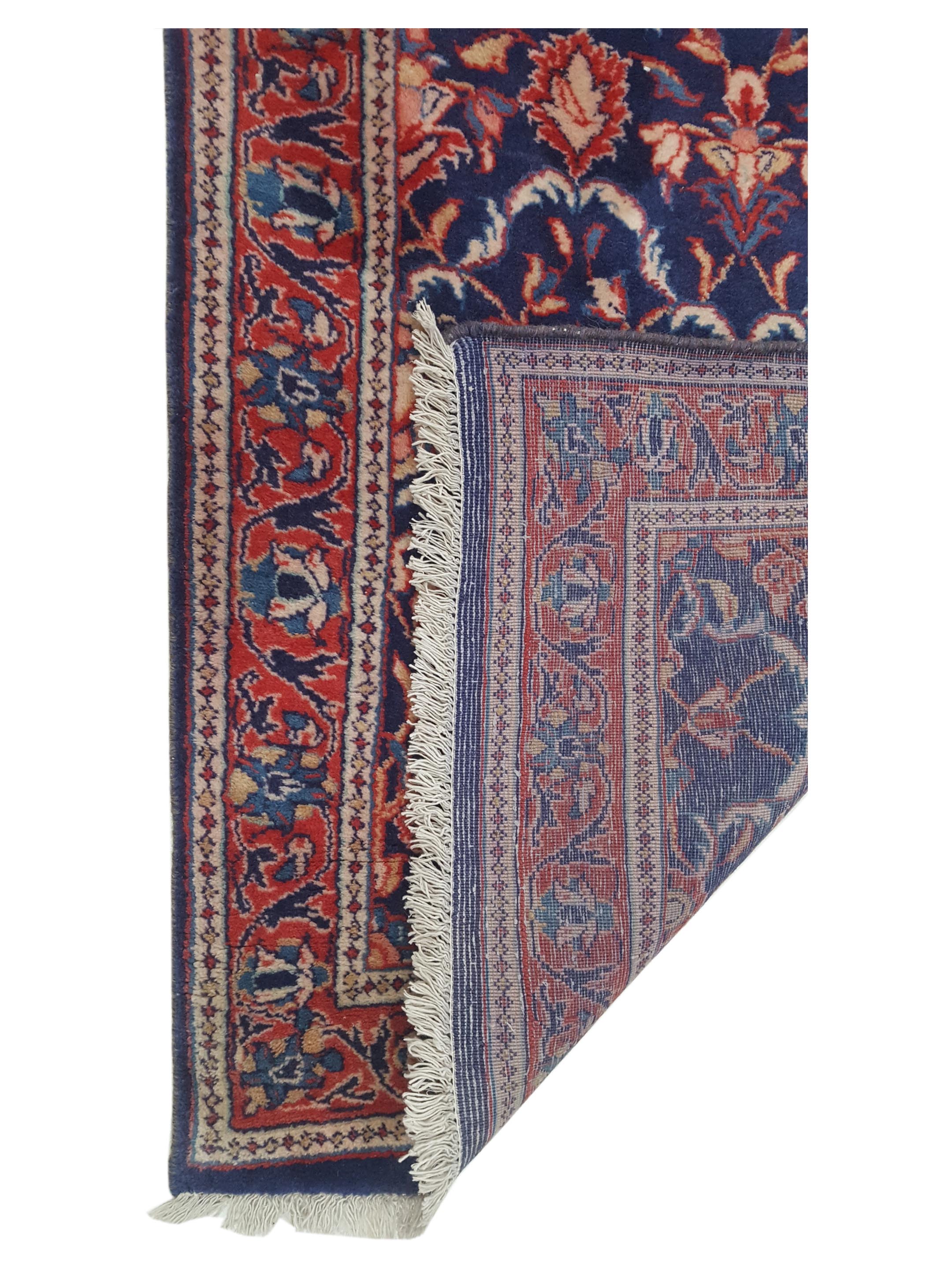 Sarouk Hand Knotted Blue 3x14 - Image 3 of 4