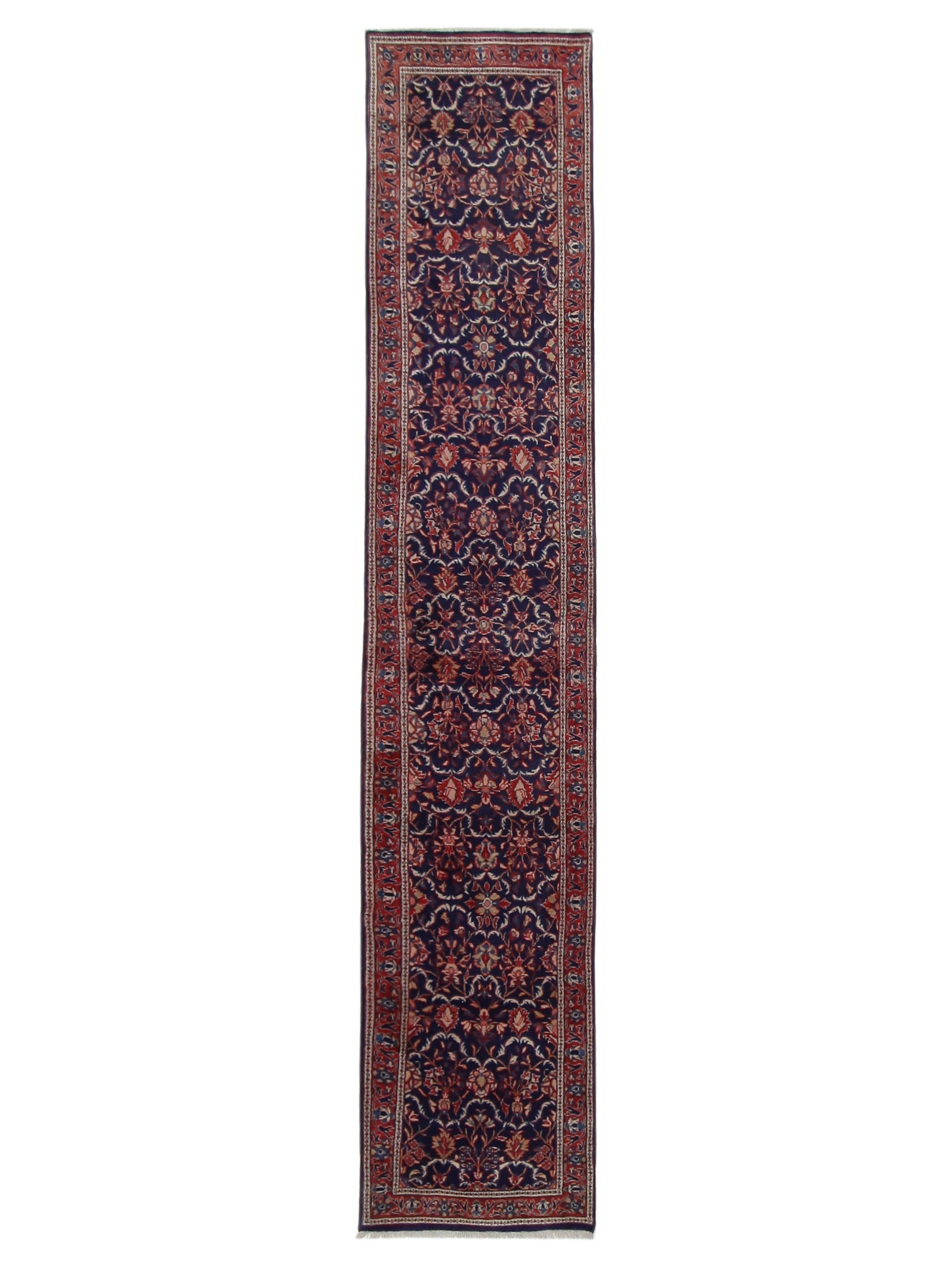 Sarouk Hand Knotted Blue 3x14
