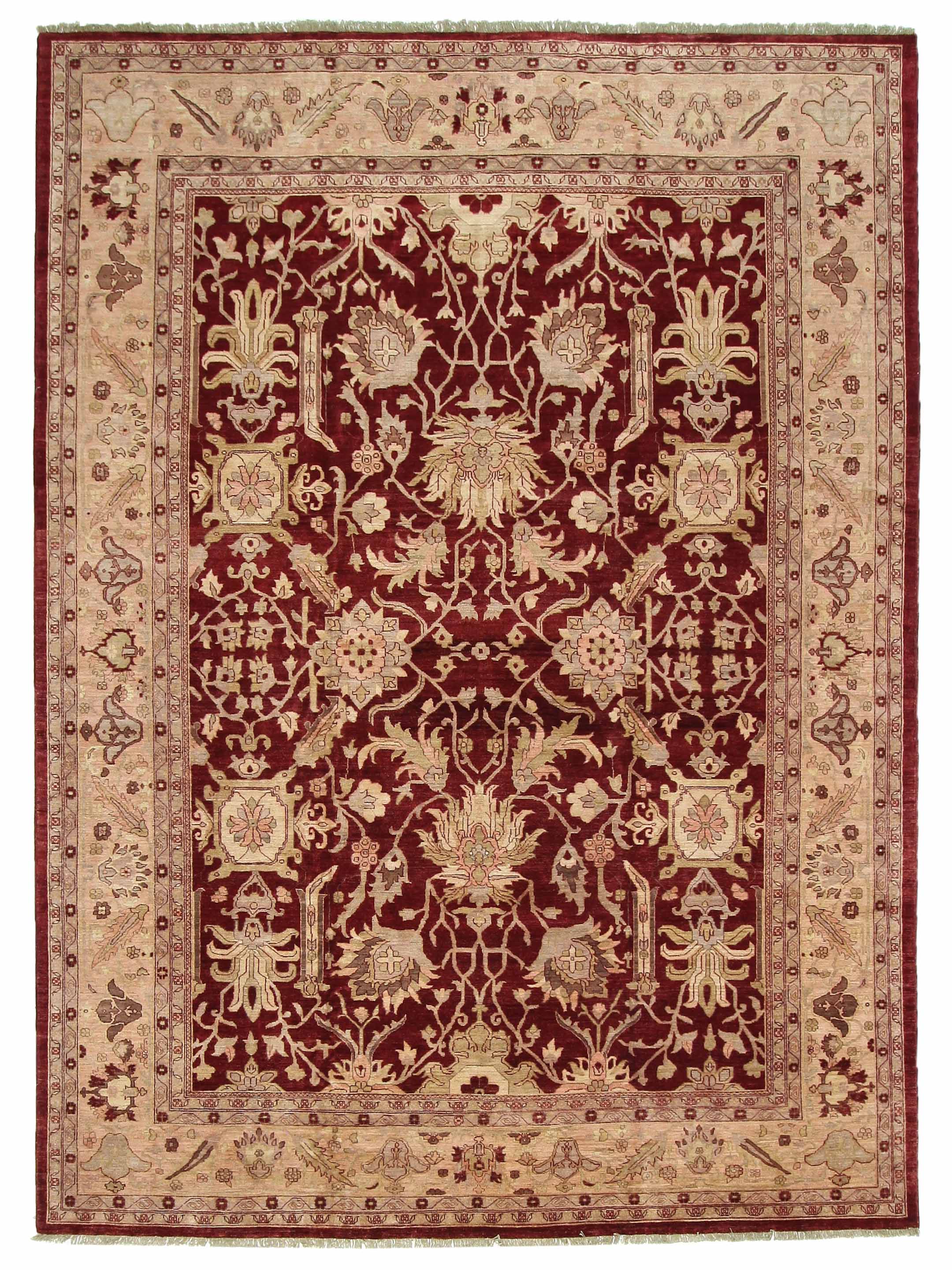 Ziegler Hand Knotted Red 12x16