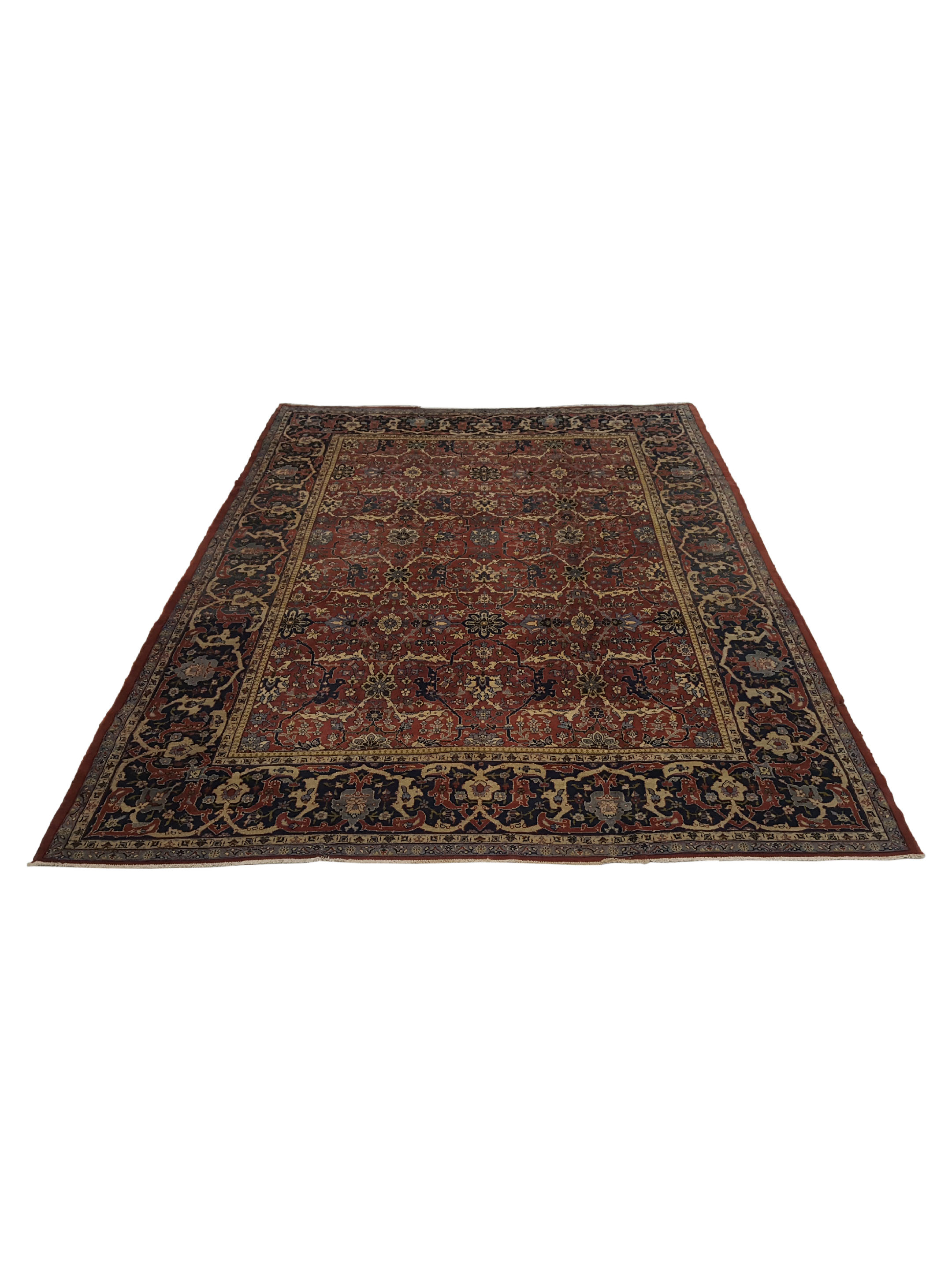 Antique Tabriz Burgundy 9x12 - Image 2 of 6
