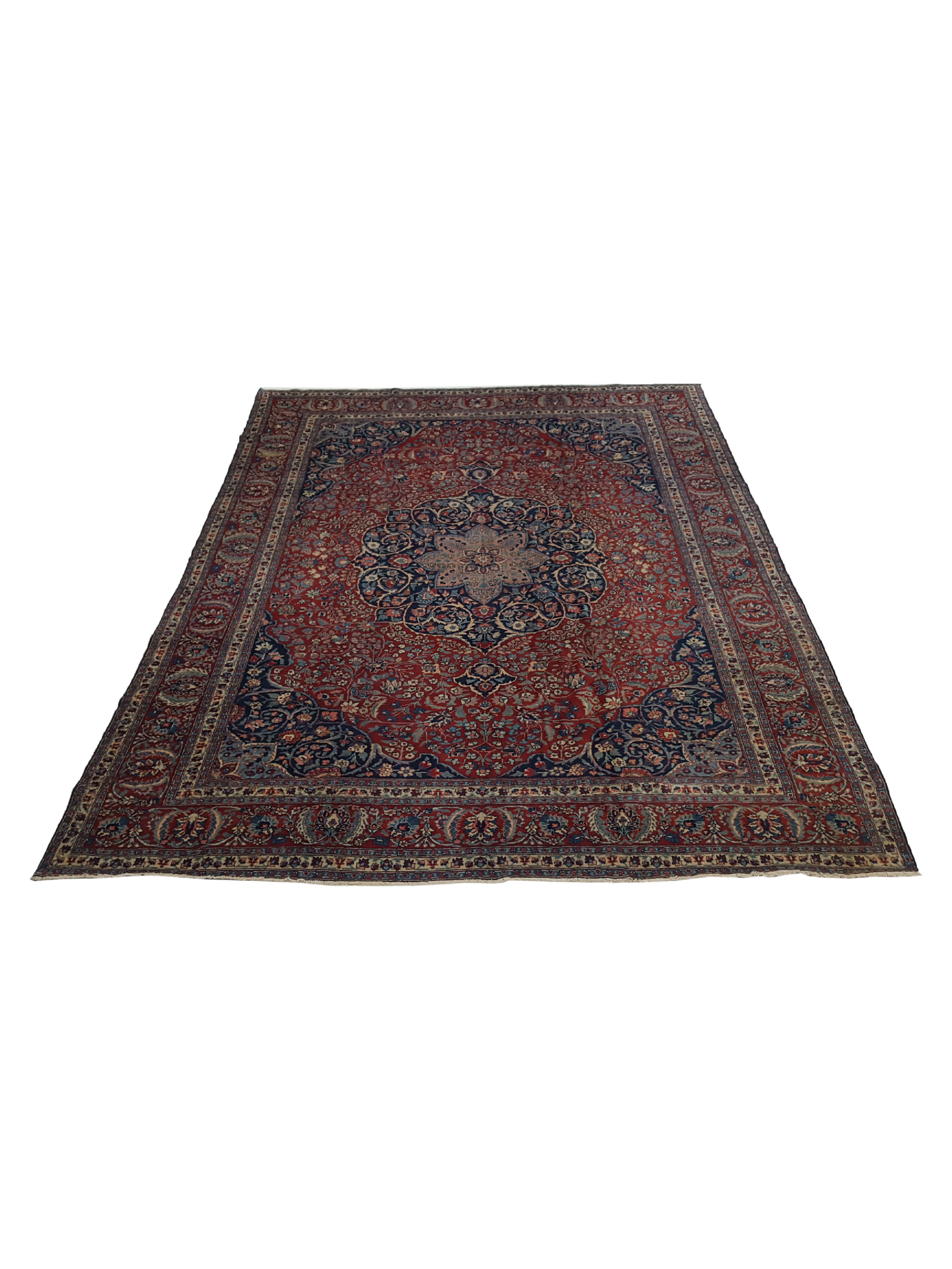 Antique Tabriz Burgundy 9x12 - Image 2 of 6