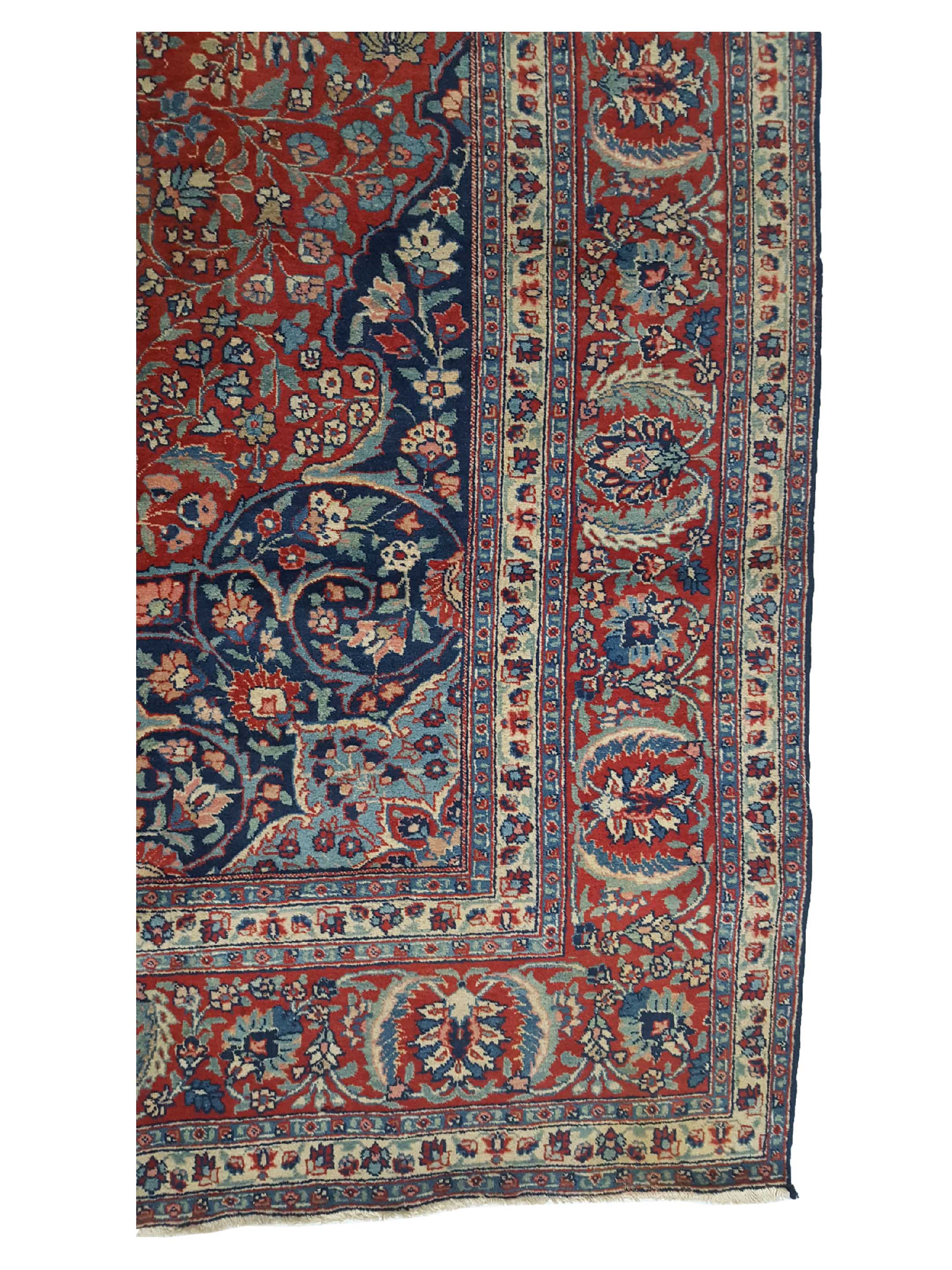Antique Tabriz Burgundy 9x12 - Image 4 of 6