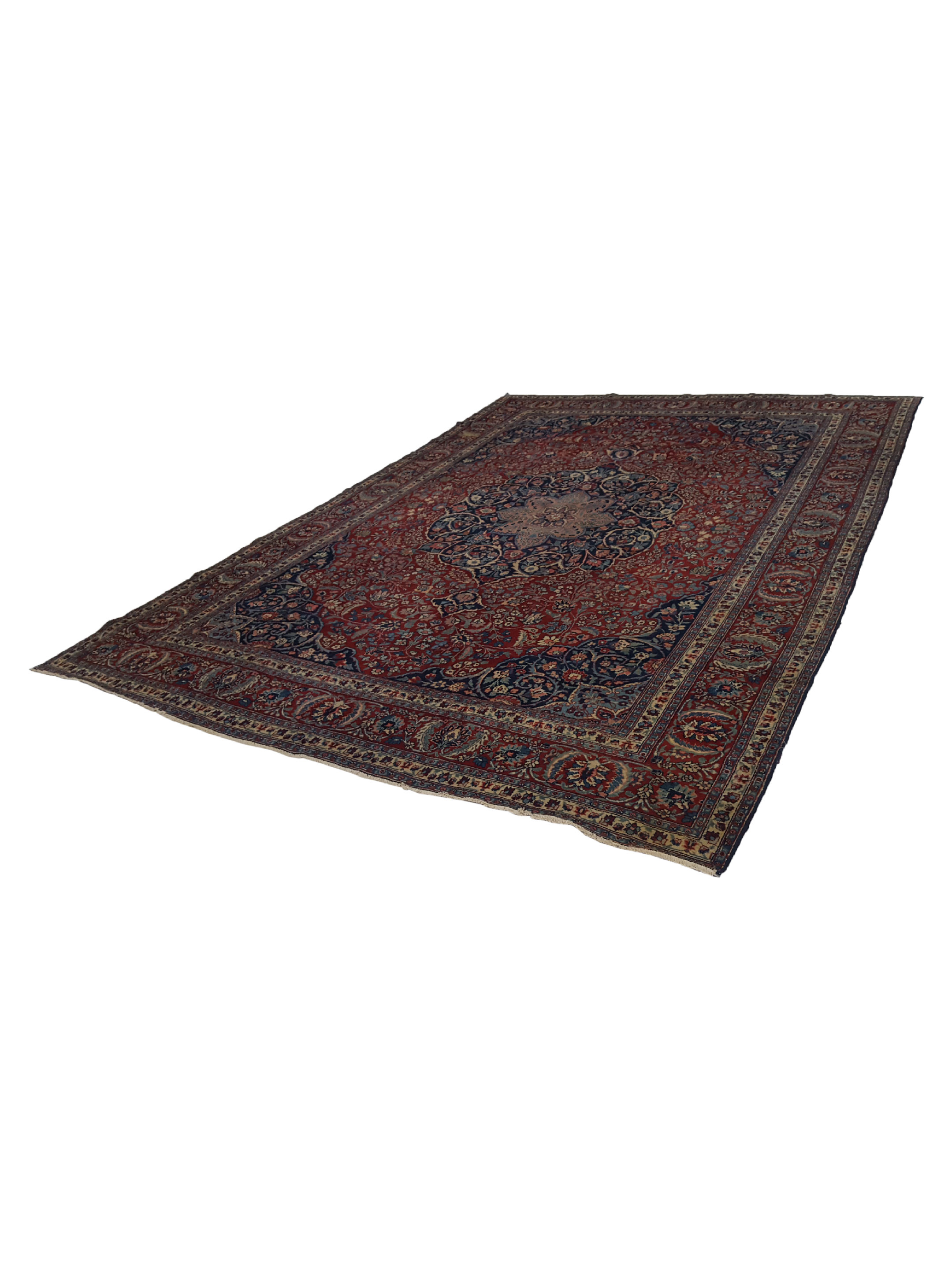 Antique Tabriz Burgundy 9x12 - Image 6 of 6