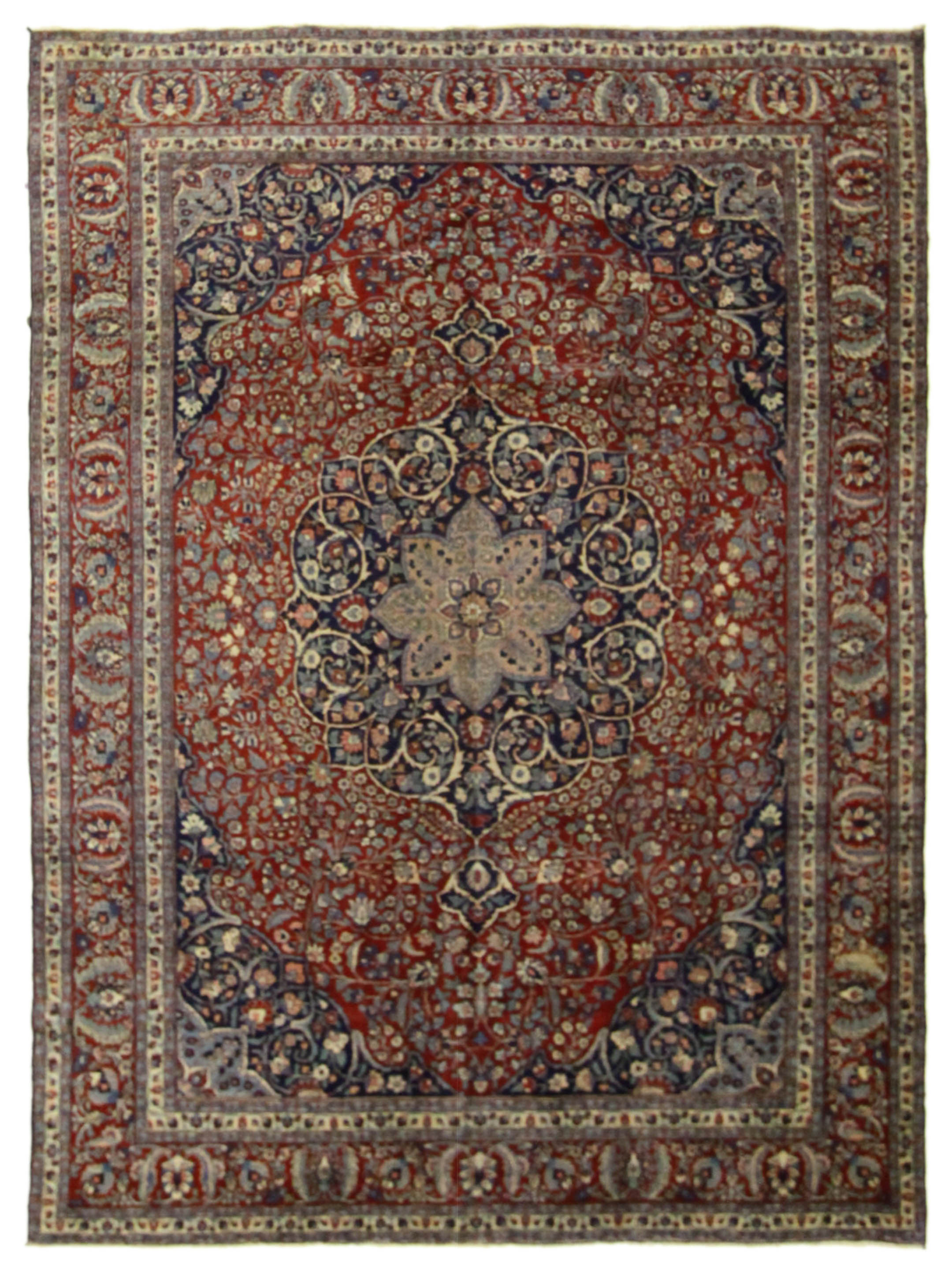 Antique Tabriz Burgundy 9x12