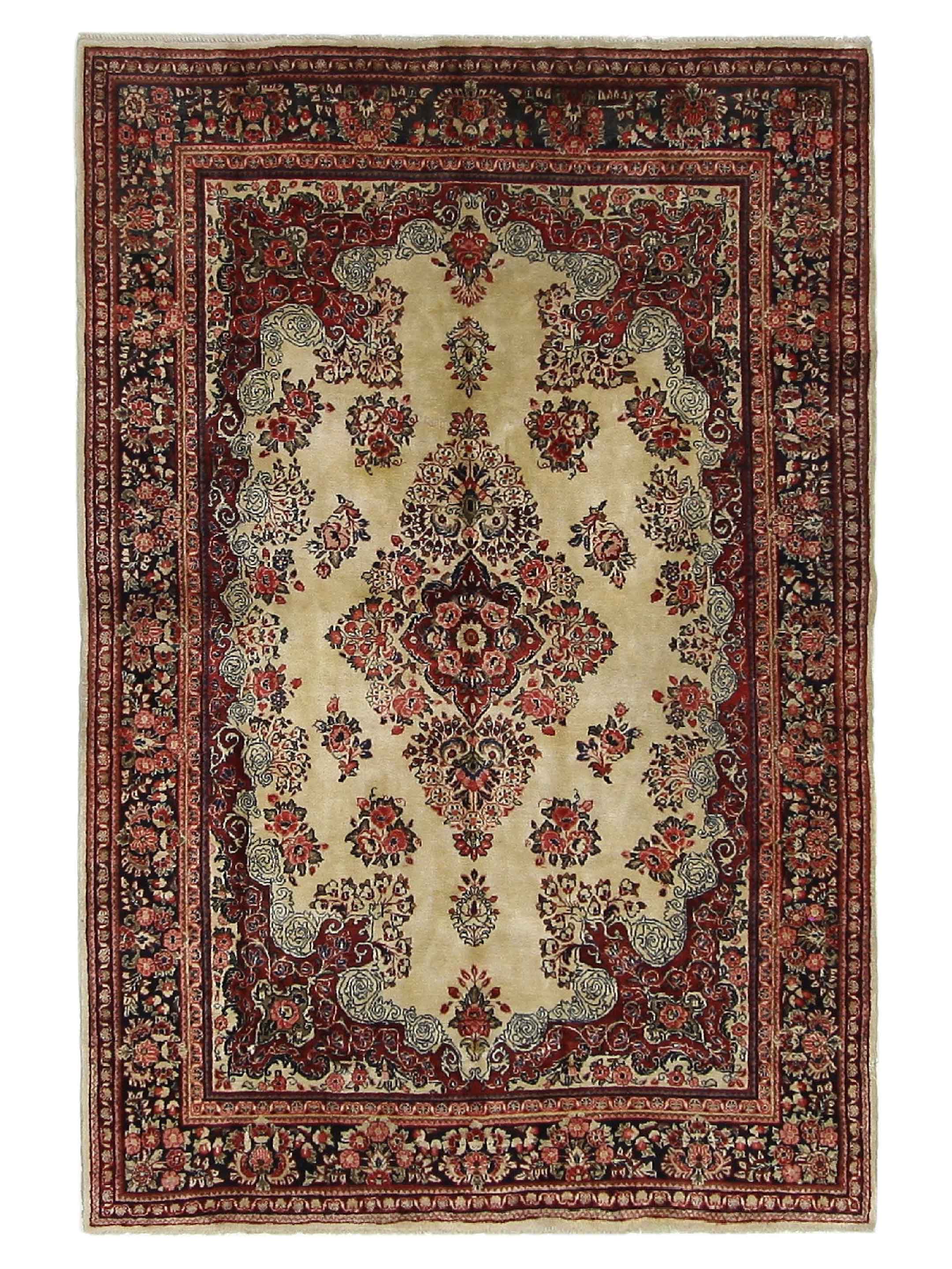 Antique Sarouk Ivory 6x9