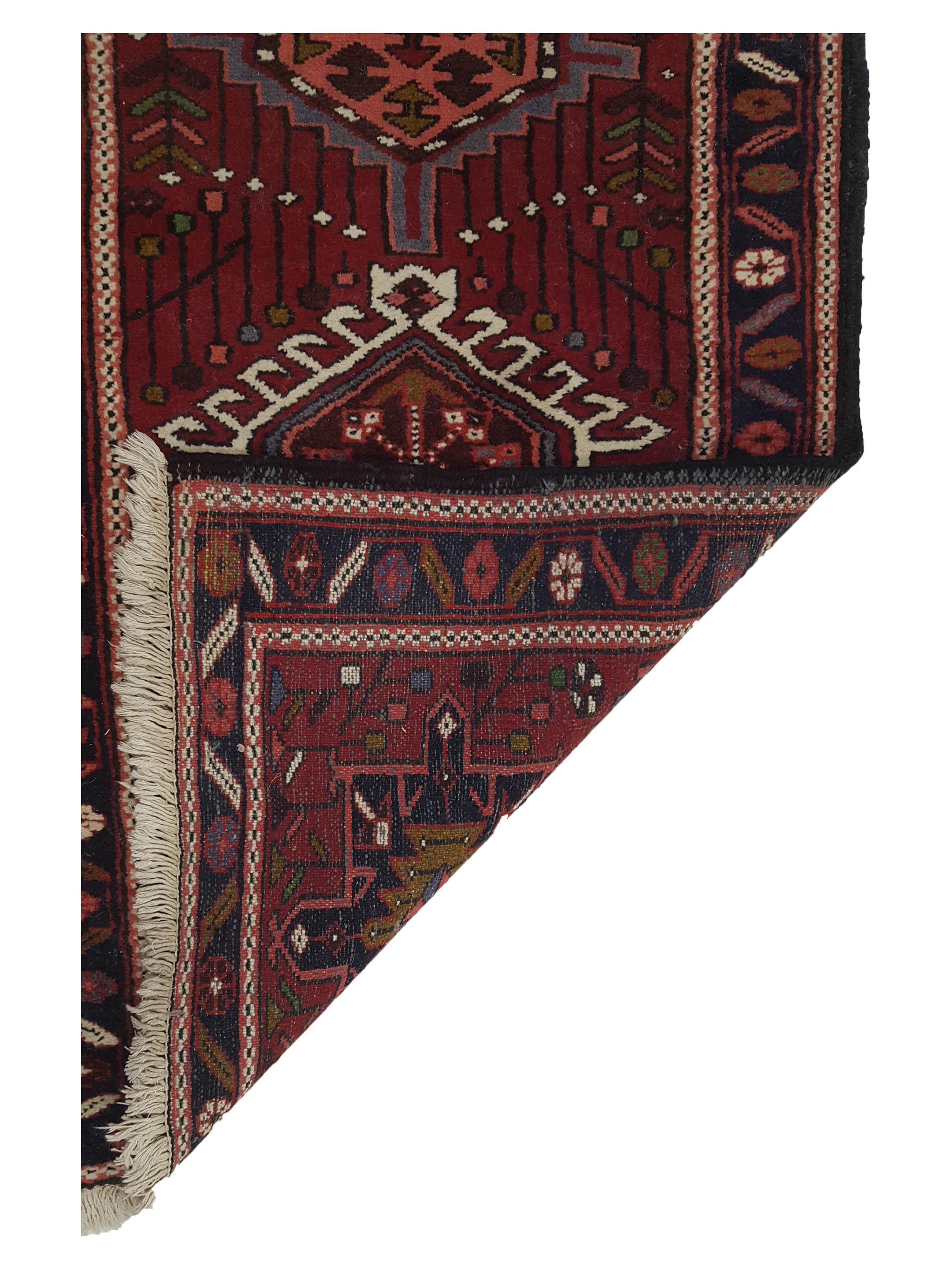 Heriz Hand Knotted Burgundy 2x13 - Image 2 of 2
