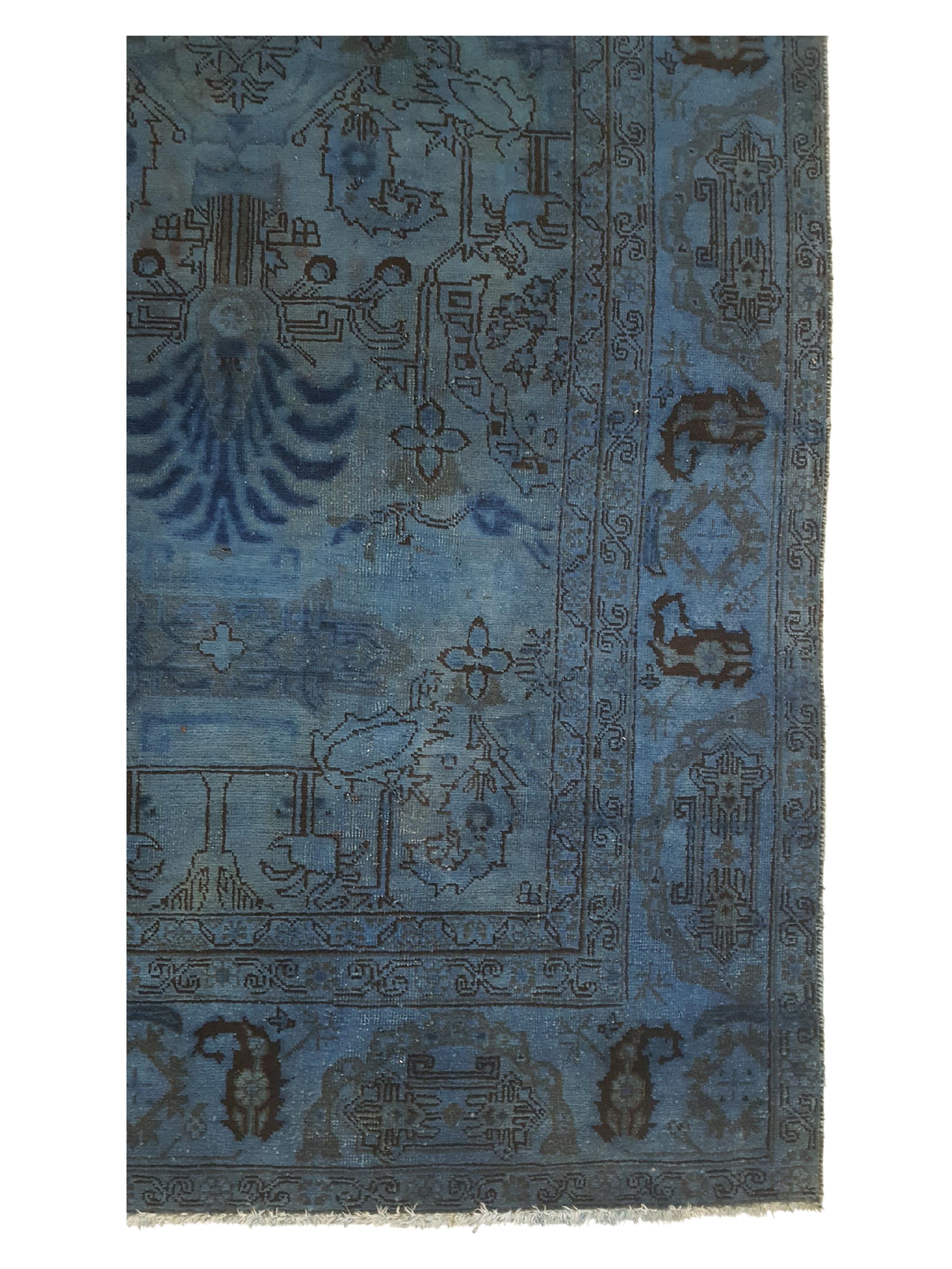 Vintage Hand Knotted Blue 8x10 - Image 4 of 6