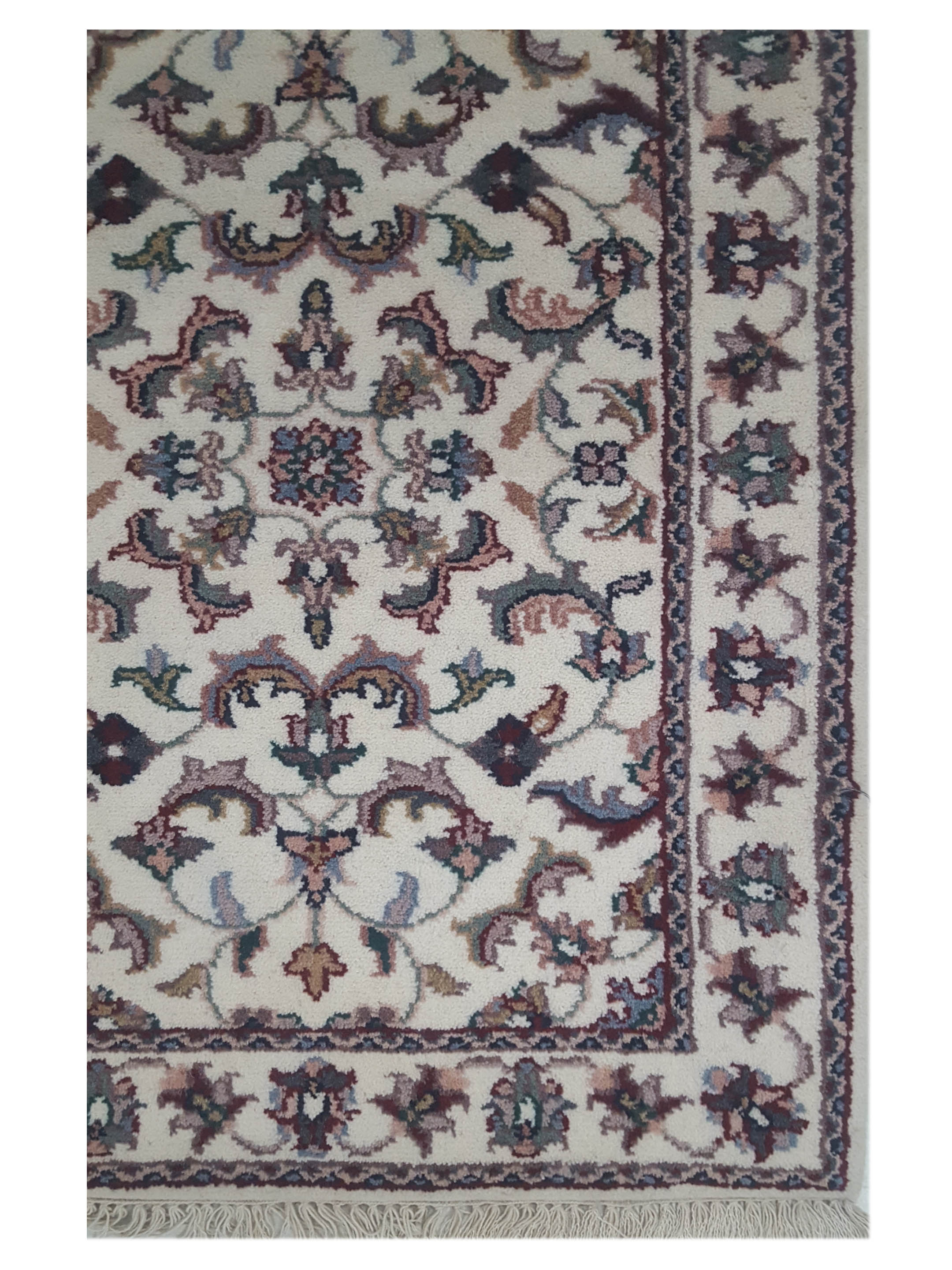 Kashan Indo Hand Knotted Ivory 2x3 - Image 3 of 5