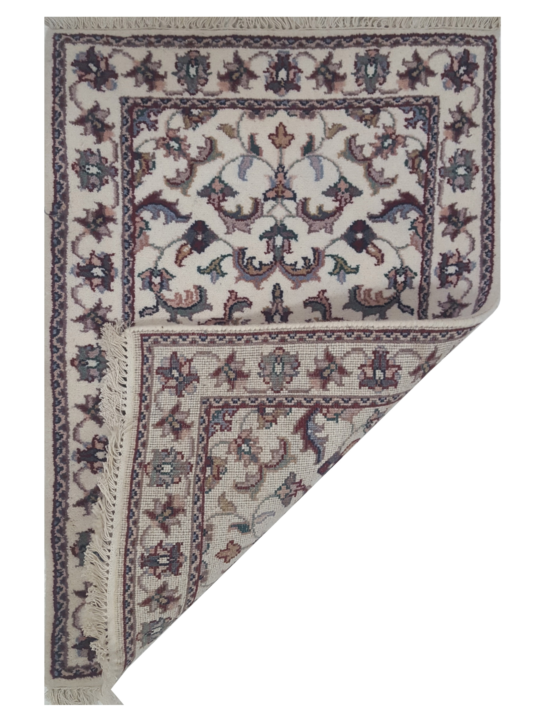 Kashan Indo Hand Knotted Ivory 2x3 - Image 5 of 5