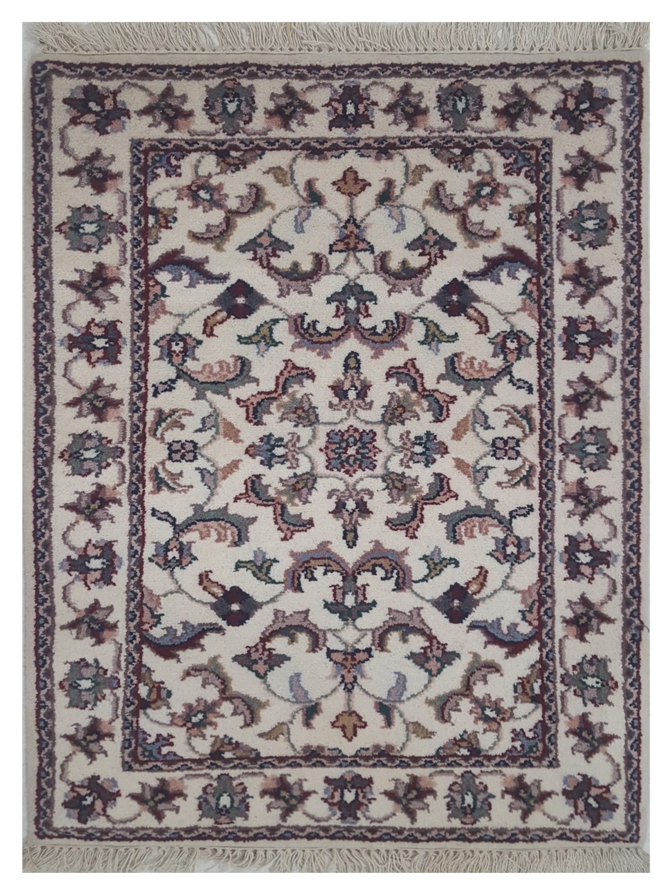 Kashan Indo Hand Knotted Ivory 2x3